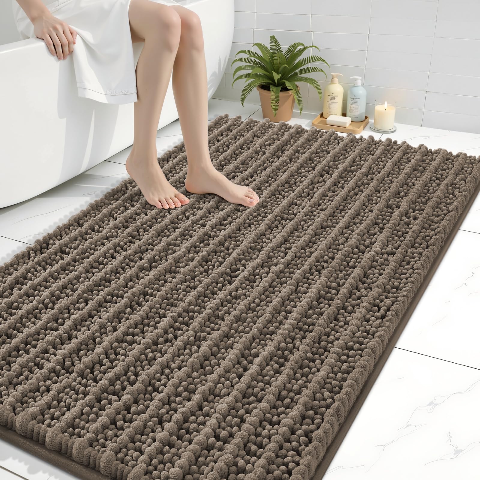 Arotive Bathroom Rugs Mat 44x32, Soft Absorbent Chenille Shaggy Bath Mat