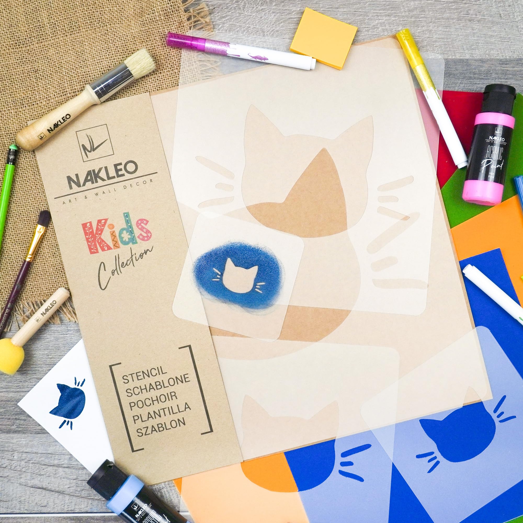 NAKLEO Kids Painting Stencils Set - 5 Pcs Reusable Camel Animal Templates For Wall & Craft Decor - View #4