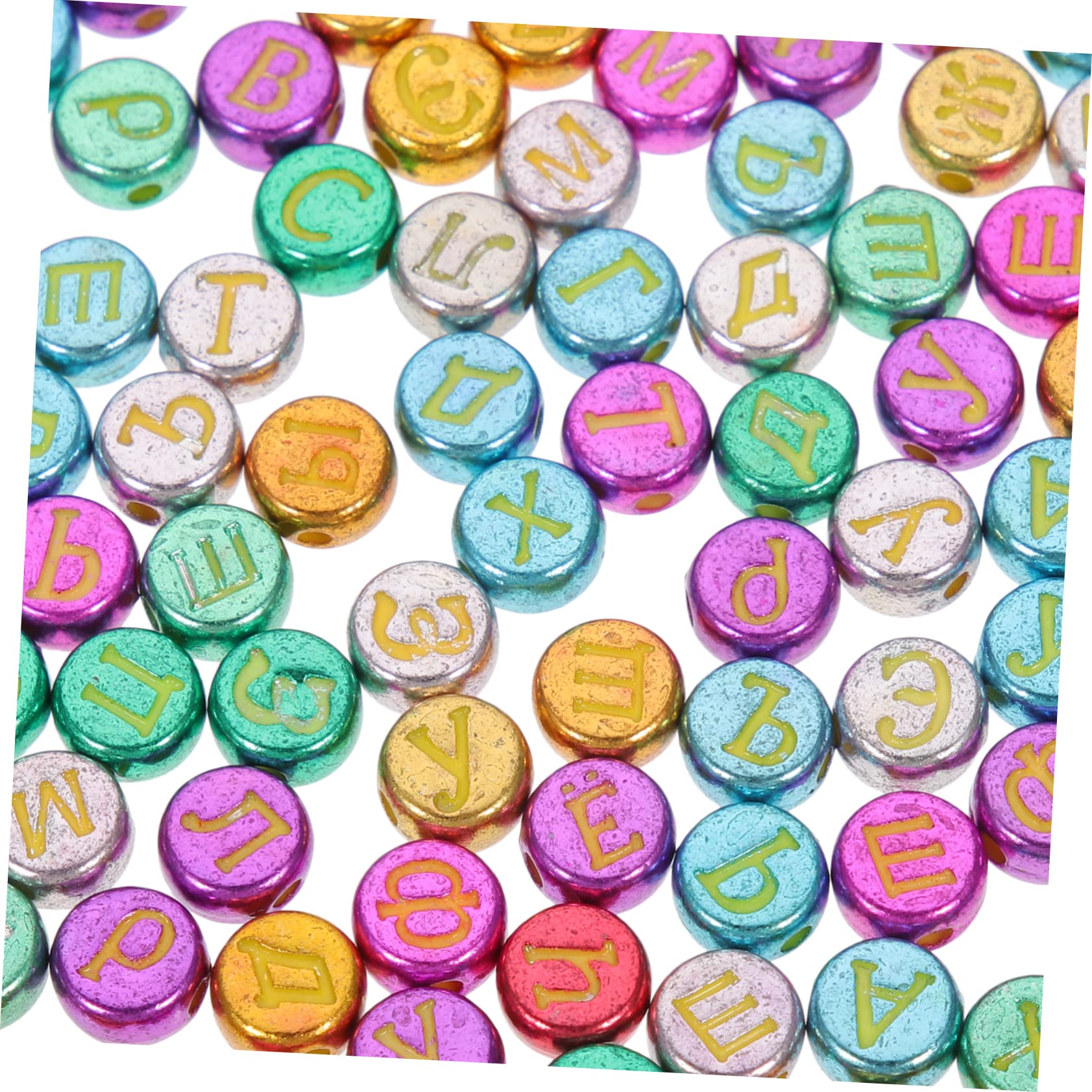 NUOBESTY 1200stücke Russische Buchstabenperlen Bunte Acrylperlen Für Diy-armbänder Und Schmuckherstellung Lochdurchmesser Für Kreative Bastelprojekte Und