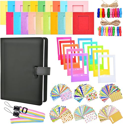Sunmns Kit de accesorios compatible con cámara instantánea Fujifilm Instax Mini 12 11 9 8 90 70, incluye álbum, calcomanías de película, marcos de