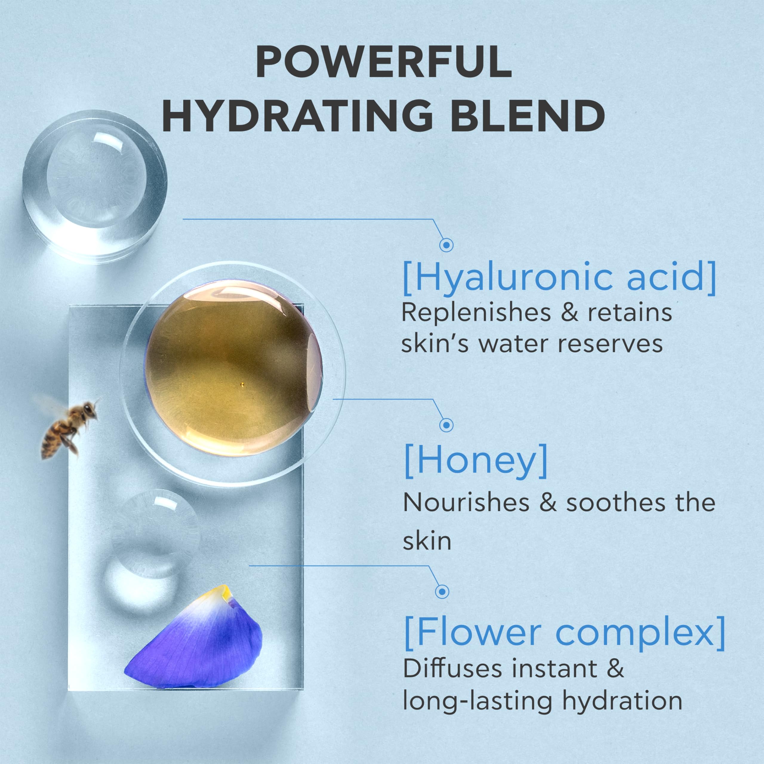 APIVITA Aqua Beelicious Hydrating Booster Serum | Hydrating, Soothing & Replenishing with Propolis, Honey, Hyaluronic Acid, Prebiotics & Flowers, 30 mL / 1 oz