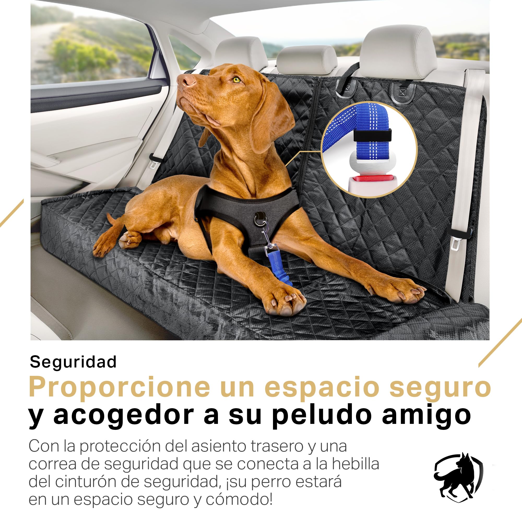 PetProved Cubre Asientos Funda Coche Perro Protector Funda Coche Perros Asiento Trasero Manta Cubreasientos Coche Perro Asientos Traseros