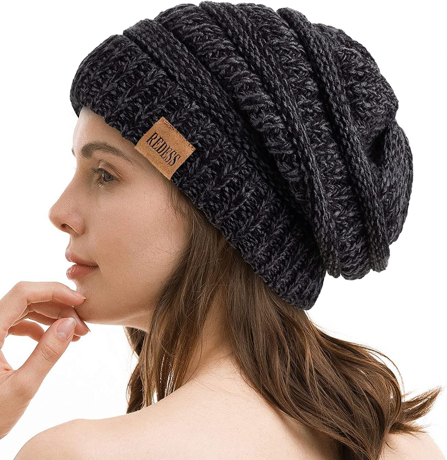 REDESS Slouchy Beanie Hat per Uomo e Donna Winter Warm Chunky Soft Oversize Cable Knit cap