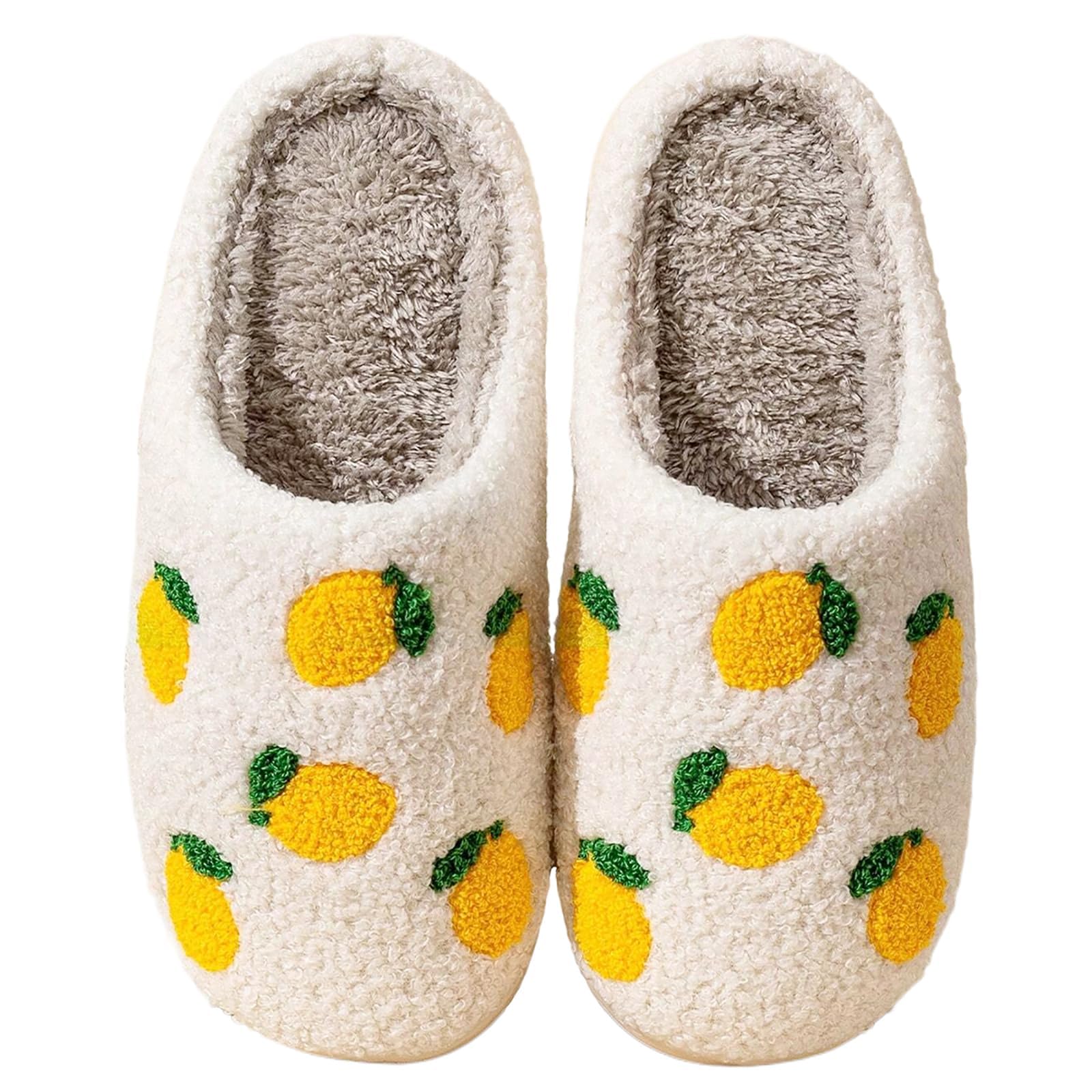 DakinFu Women's Men's Cute Evil Eyes Slippers Strawberry Slippers Fuzzy Plush Soft Warm Home Bedroom House Shoes