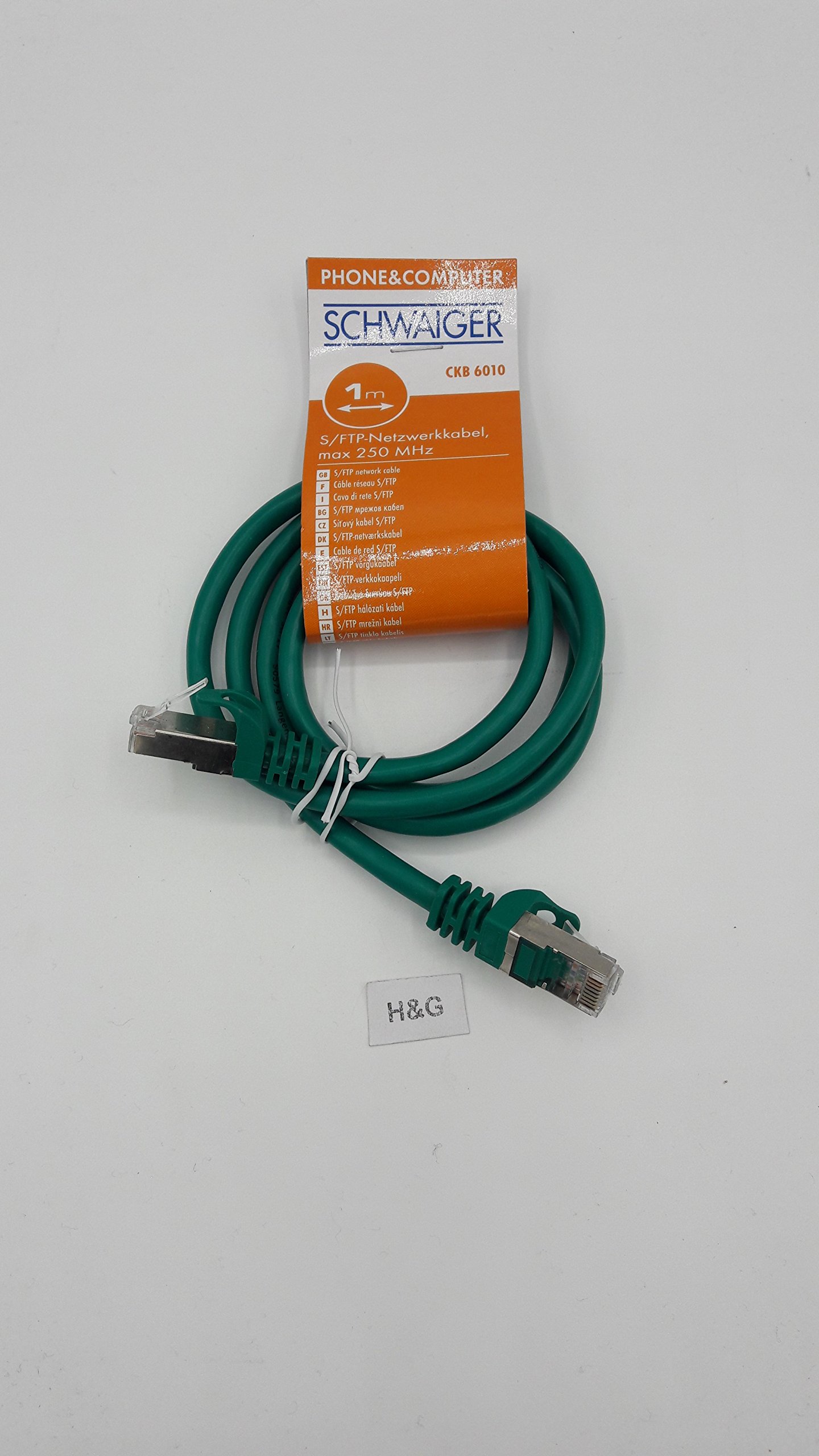 Schwaiger Netzwerkkabel Cat6 SF/UTP (S-FTP), Grün, 1 m