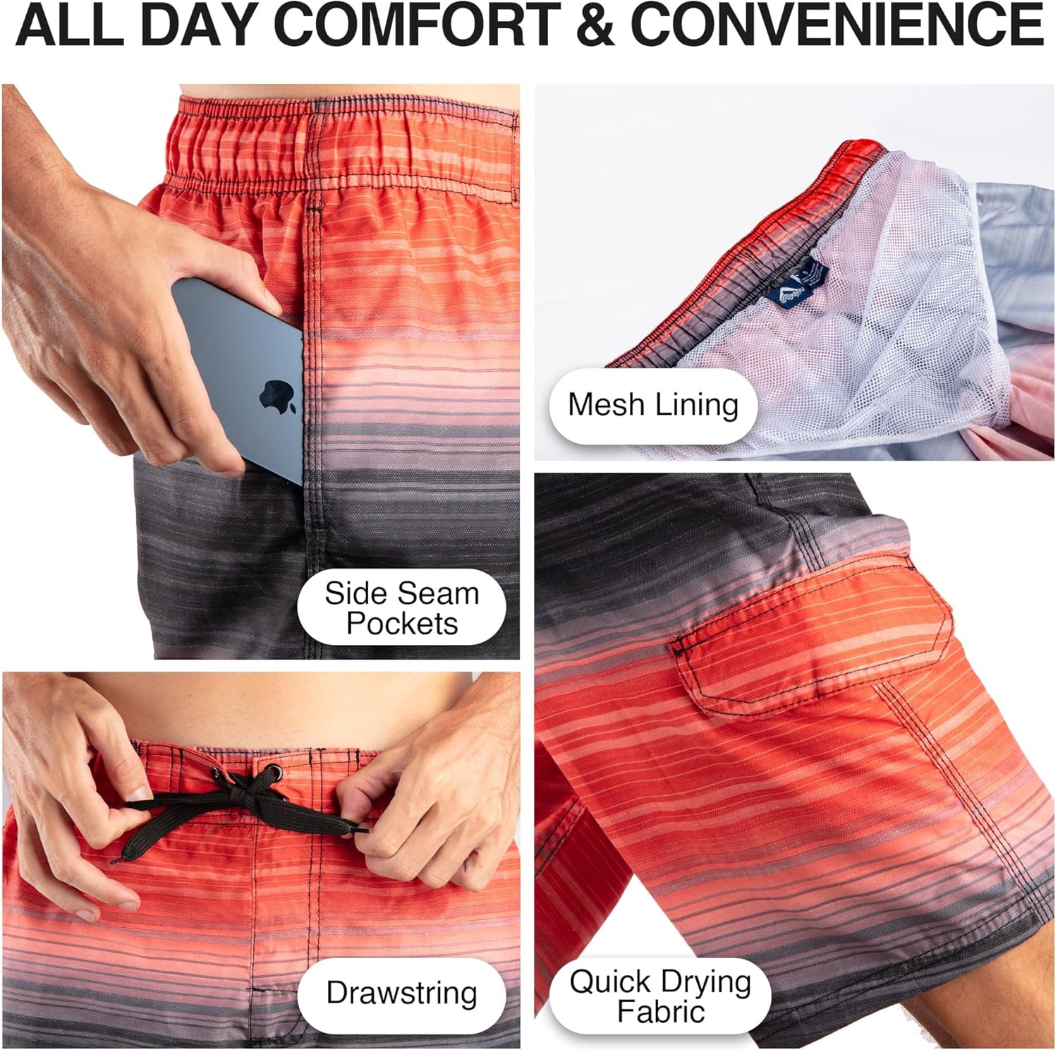 Kanu Surf Infinite Mens Swim Trunks Quick-Dry Bathing Suit Men, 9-inch Inseam (Regular & Extended Sizes)