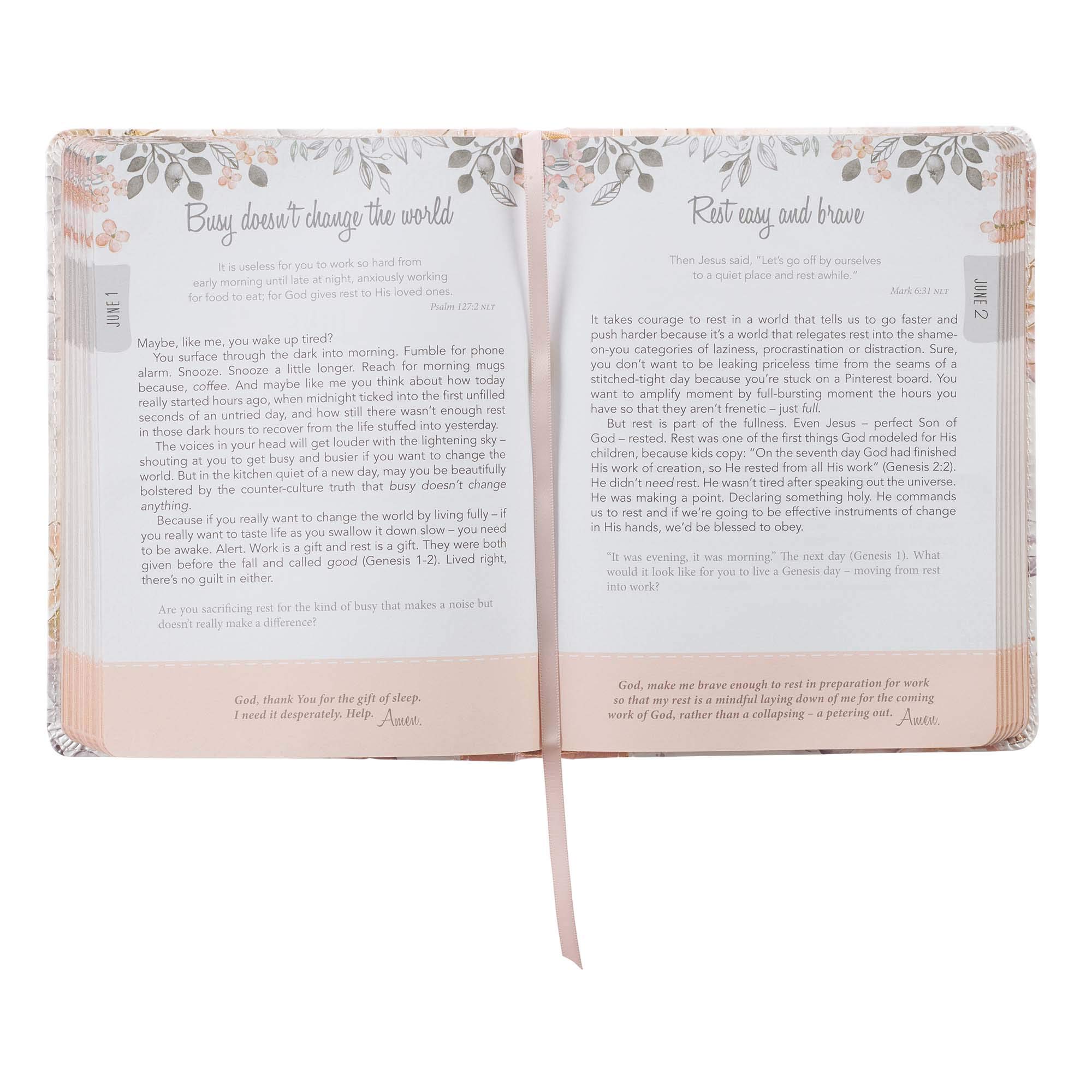 Walking in Grace - 366 Inspirational Devotions for an Abundant Life in Christ - Floral Faux Leather Flexcover Devotional Gift Book for Women - Image 4