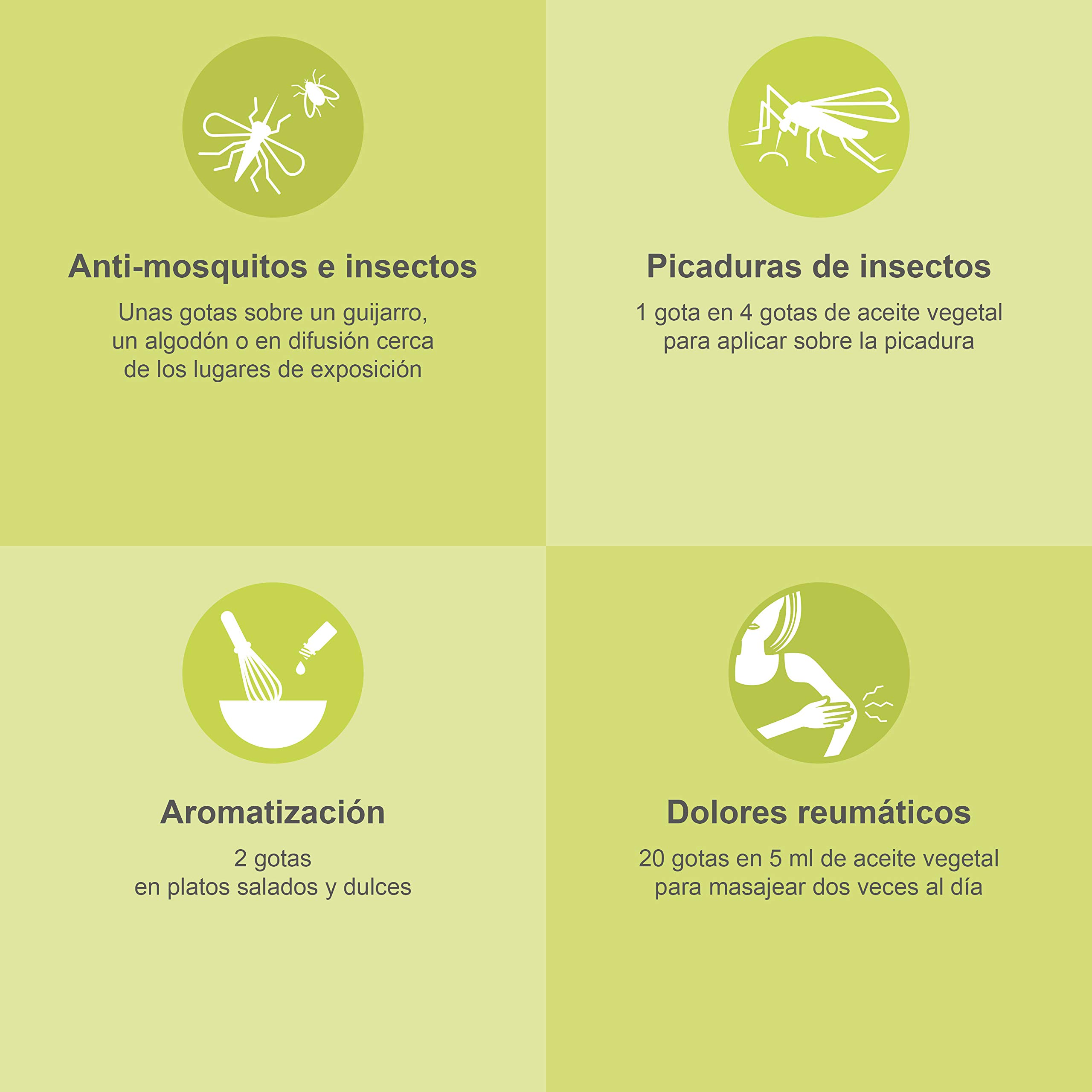 PLASTIMEA - Aceite Esencial Puro 100% Natural y Bio, Repelente Insectos Anti mosquitos, Fabricado en Francia Natural Insectos, Aroma Citronela de Java, 30 ml