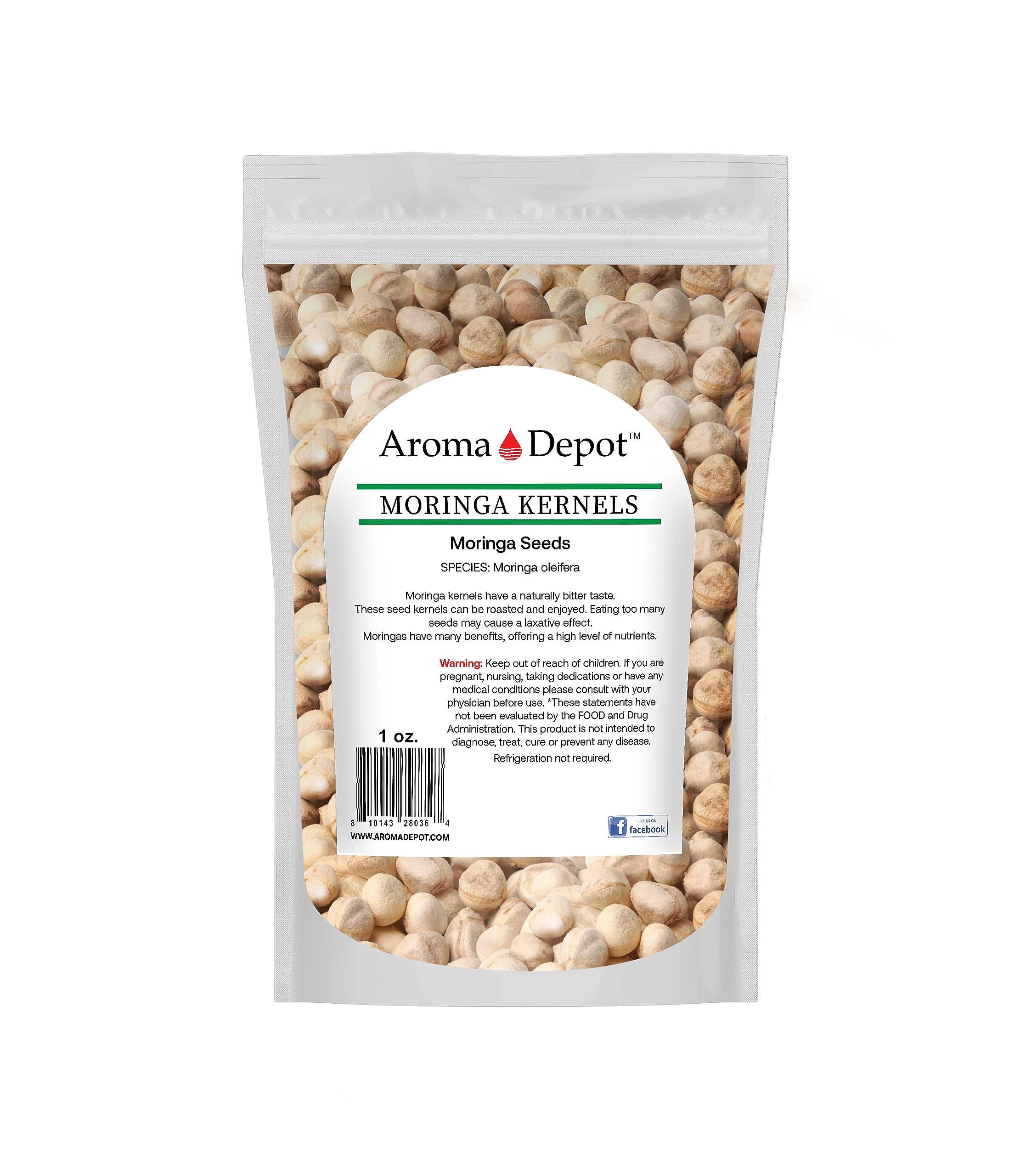 2 oz. Moringa Seeds KERNEL Shelled Clean 100% Natural, Raw Superfood Nutritional, Rich in Vitamins, Edible Seeds, Protein, Minerals, Potassium. (APX