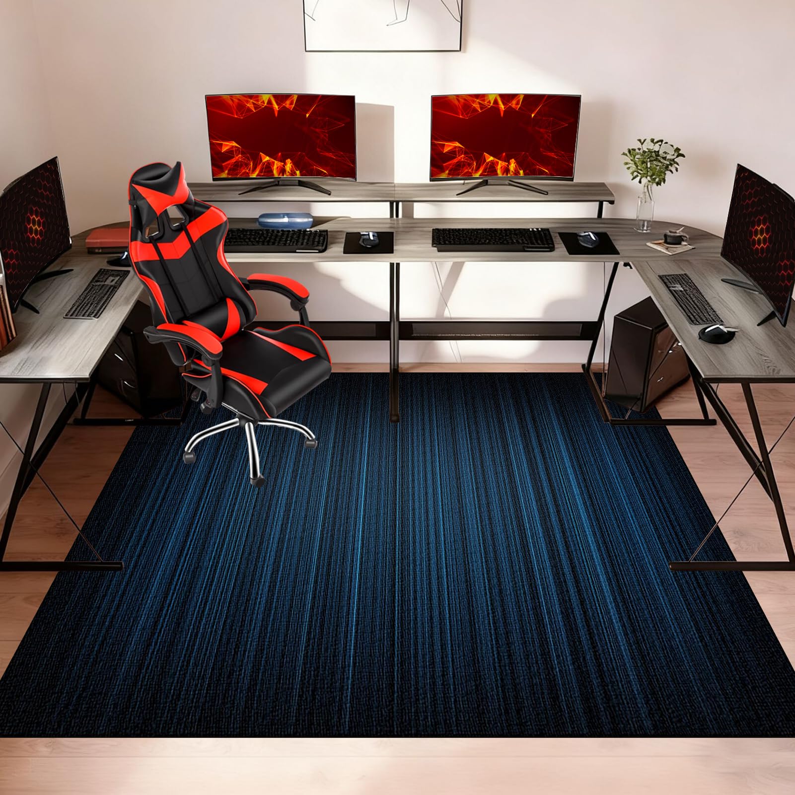 Tapis Gaming Sol pour Sols Durs, Tapis Chaise de Bureau Gaming Antidérapant Tapis de Sol Bureau, Tapis de Sol pour Bureau Plancher de Bois, Tapis de Protection en Carrelage 180 x 200 cm