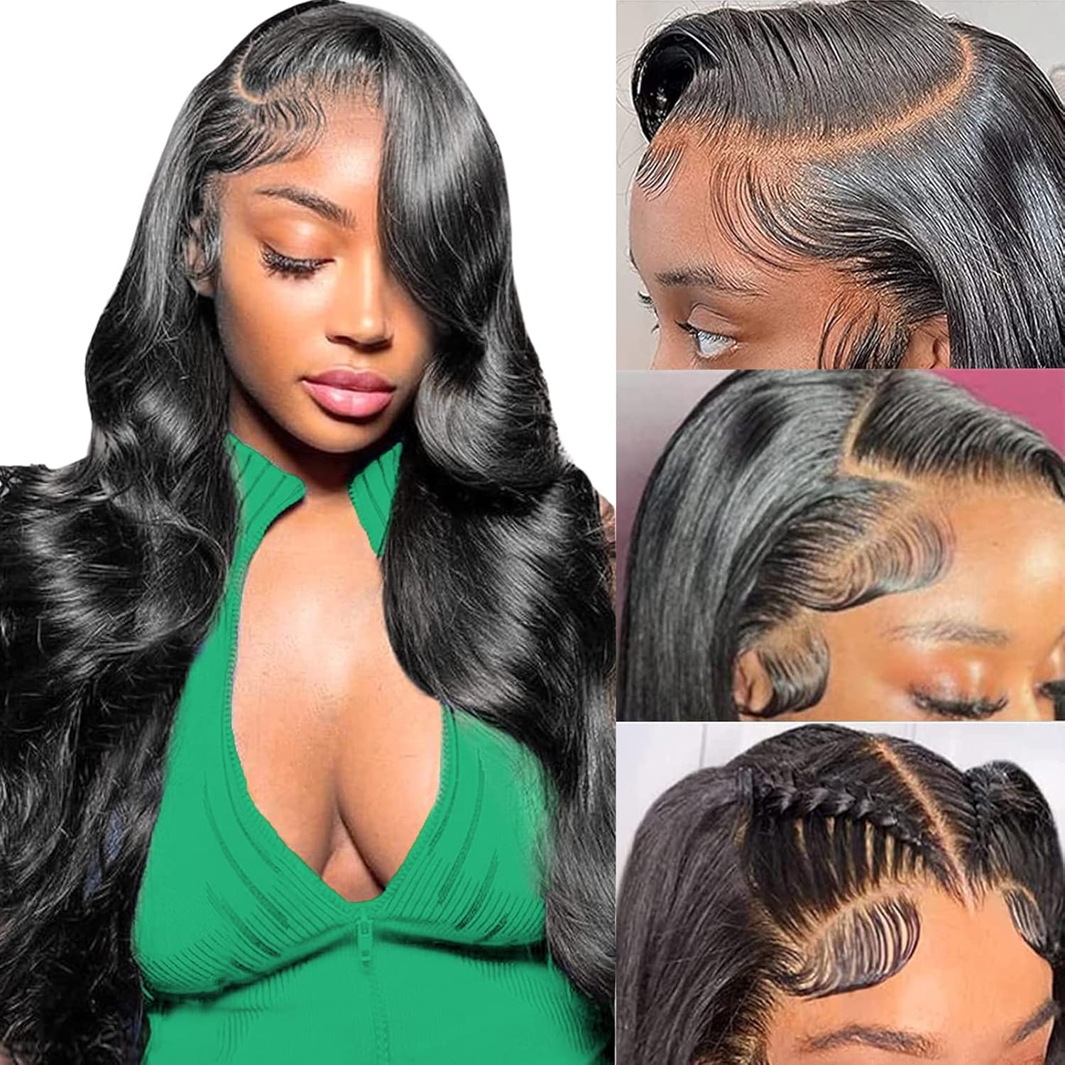 Photo 1 of DAFIY 13x6 Lace Front Wigs Human Hair 200% Density Body Wave HD Lace Front Wigs Human Hair Pre Plucked 22 Inch Virgin Glueless Wigs with Baby Hair Lace Front Wigs for Women