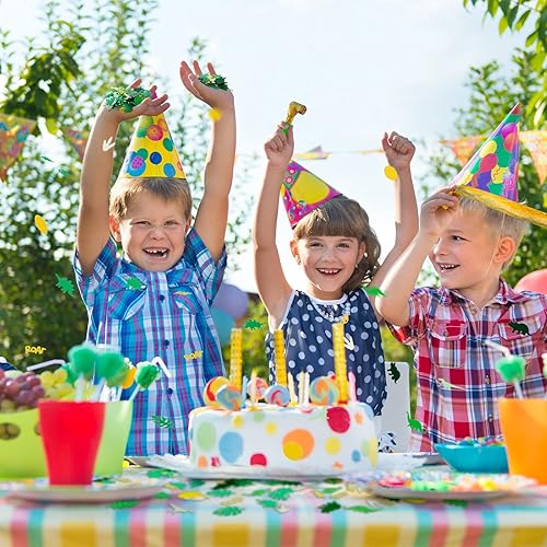 Miniatura 7 de 400 piezas de confeti de dinosaurio para mesa de cumpleaños, confeti de dinosaurio jurásico, dinosaurio, selva, tema de fotos, decoración de baby