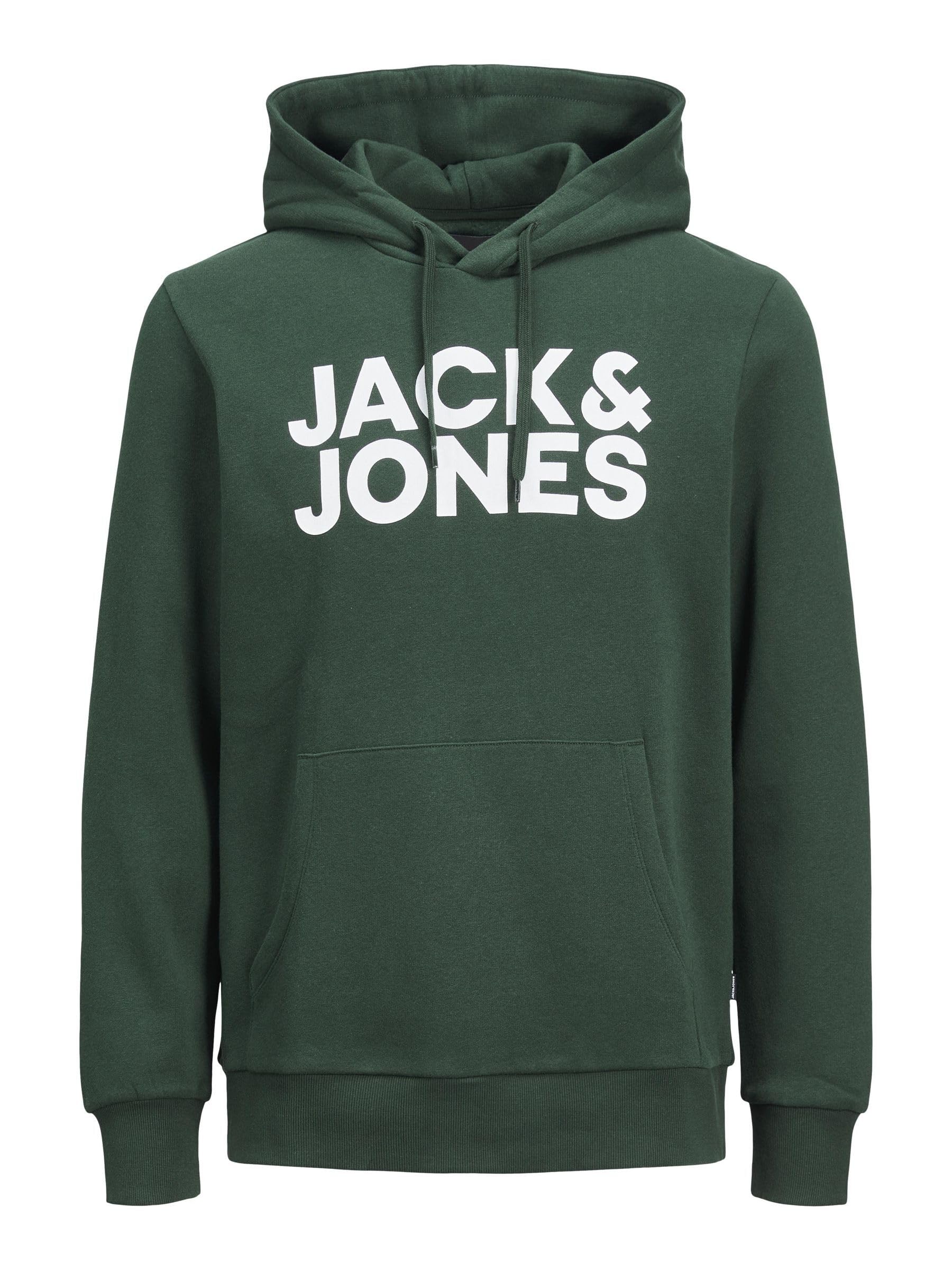 JACK & JONES Men’s Logo Hoodie, Pine Grove, XS