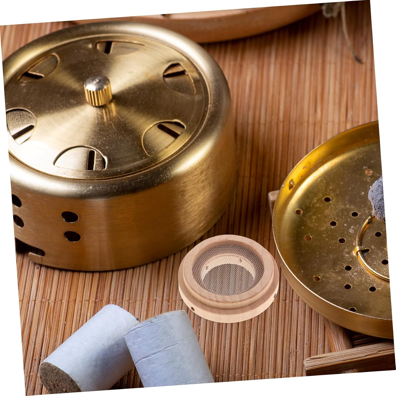 10pcs Moxibustion Ring Kit for Navel Area, Wood and Steel