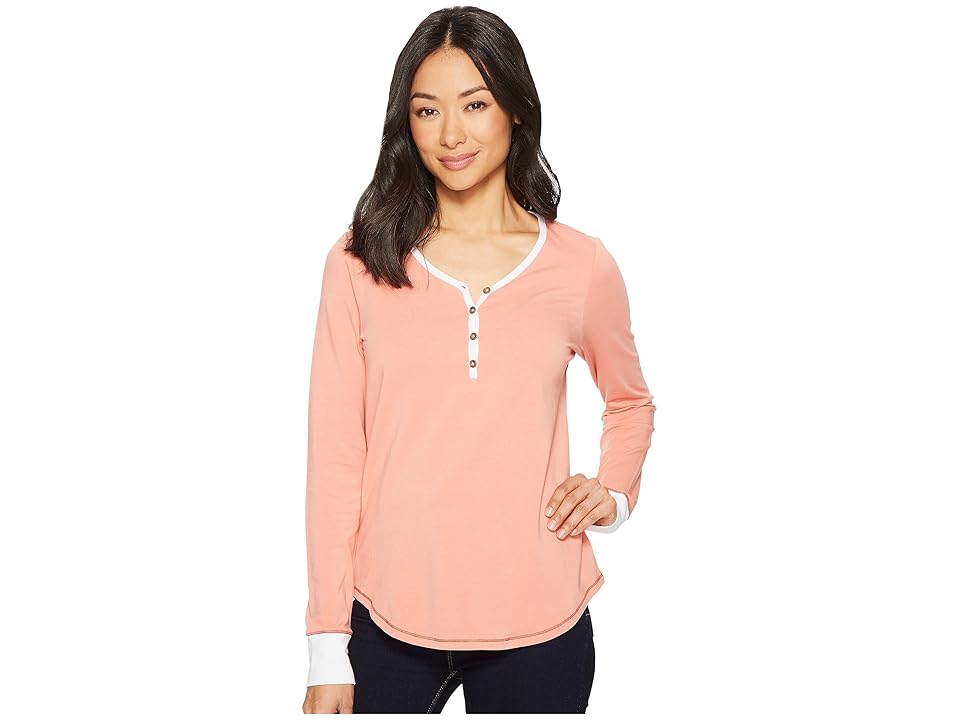 

Aventura Clothing Slumber Long Sleeve Henley (Canyon Clay/White) Women's Pajama