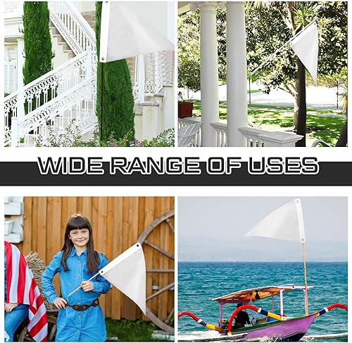 Miniatura 2 de Banderines de nailon triangulares, 3 unidades, 12 x 18 pulgadas, ojales de metal en blanco para barcos, vela, exteriores, hogar, gimnasios,