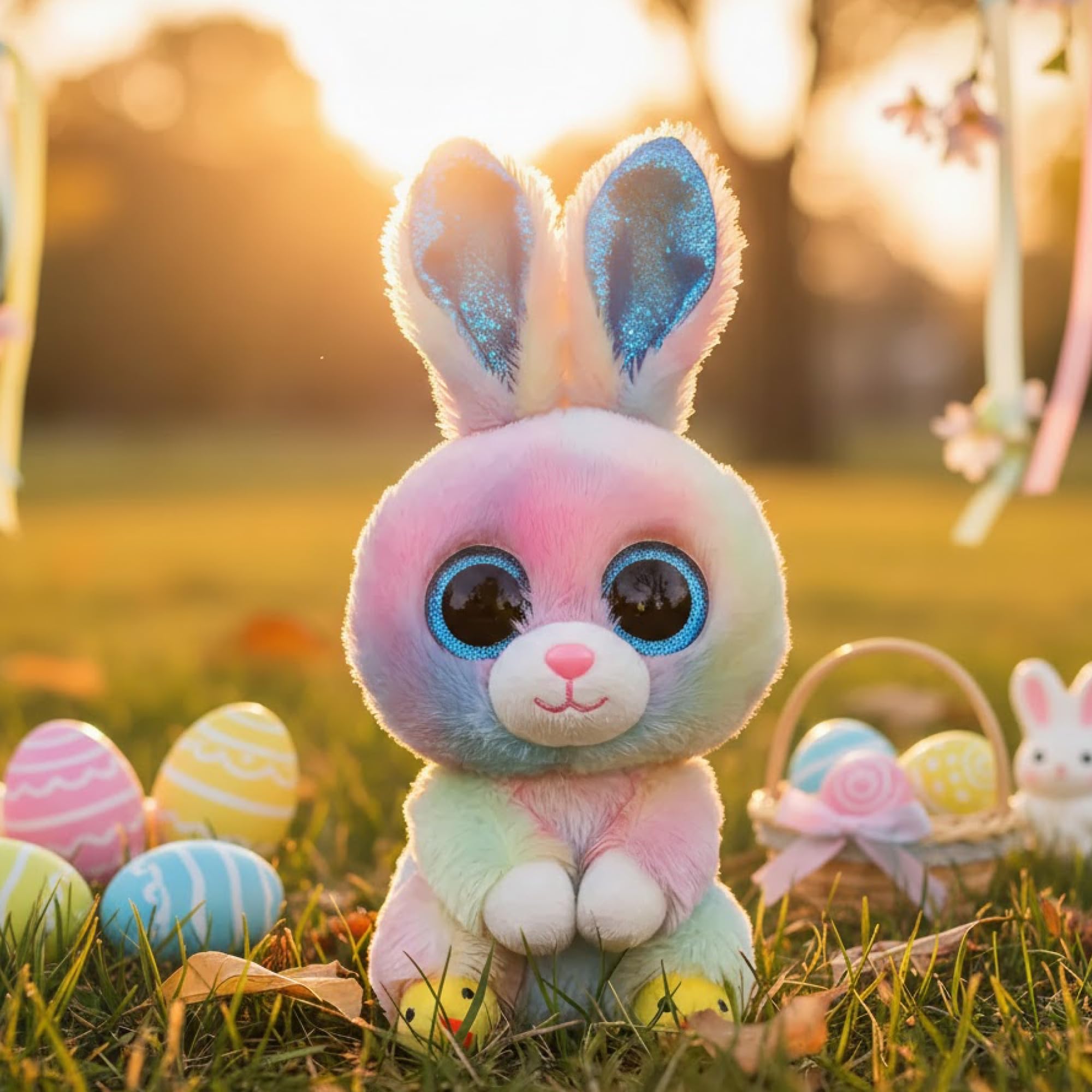 TY Twitches Rabbit Easter Beanie Boo 14cm Soft Plush Toy Collectible Stuffed Plush Easter Gift for Kids, Multicolor - Image 3