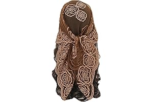 Women's Flower Embroidery Gypsy Head Scarf Headband Sheer Hair Bandana