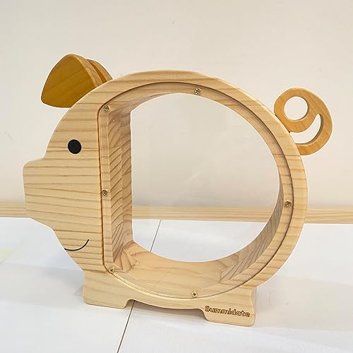 Miniatura 5 de Summidate Alcancía de madera para niños, bonita caja de dinero para niños y niñas, banco de monedas de madera irrompible, tarro de dinero de ahorro