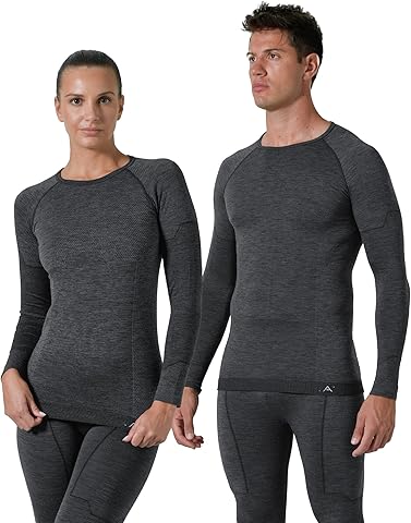 Risalti Camiseta Termica Hombre y Mujer Lana Merino Unisex - Camiseta Lana Merino Hombre y Mujer, Camiseta Termica Mujer y Hombre Transpirable, Ropa Termica Hombre Frio Sin Costuras - Made in Italy