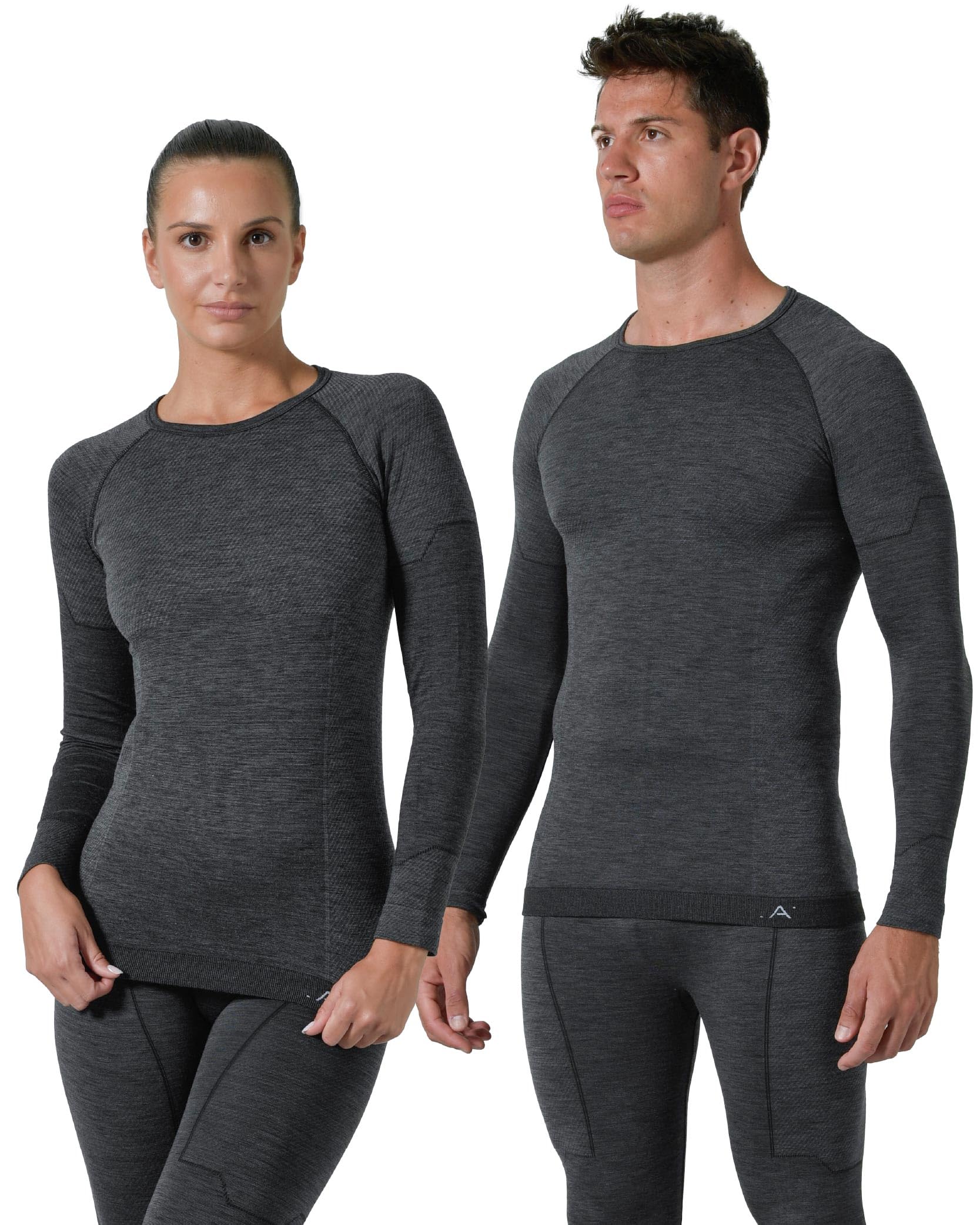 Risalti Maglia Termica Uomo e Donna Lana Merino - Intimo Termico Unisex Manica Lunga Traspirante, Abbigliamento Termico Invernale Senza Cuciture - Made in Italy