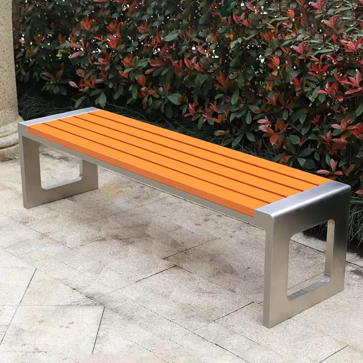 Outdoor Park Bench Garden Bench, Patio Bench, Weatherproof Backless Bench, High Load-Bearing,for Garden, Porch, Backyard, Deck(Size:100cm/39.3in A)