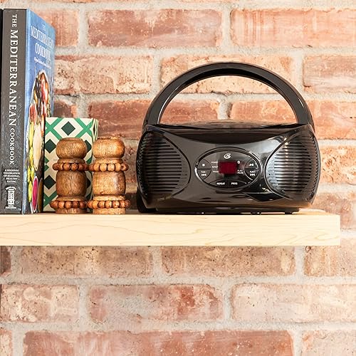 Miniatura 7 de GPX Radio FM Bluetooth portátil Boombox y reproductor de CD, negro (BCB119B)