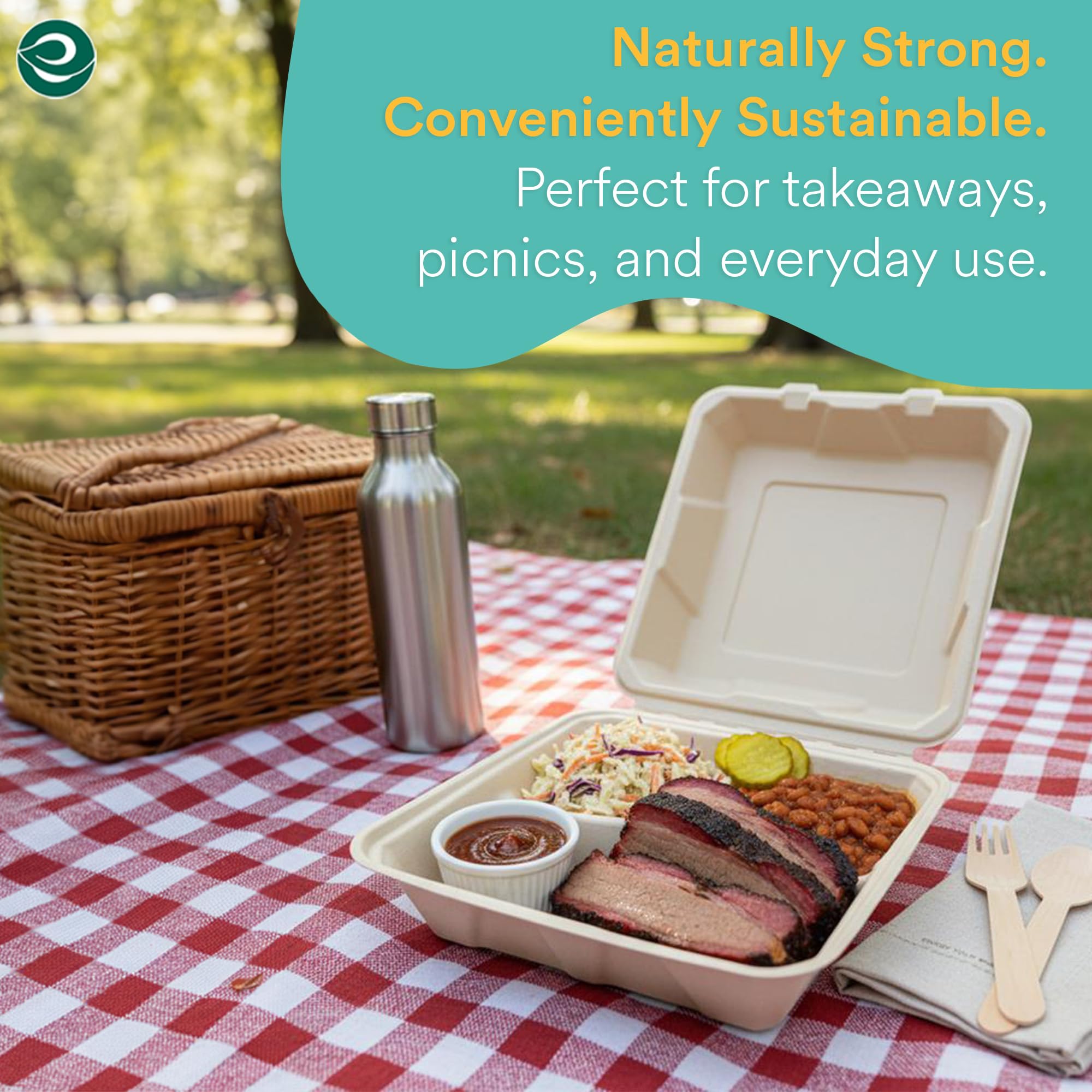 Snapklik.com : ECO SOUL 100% Compostable Clamshell Take Out Food ...