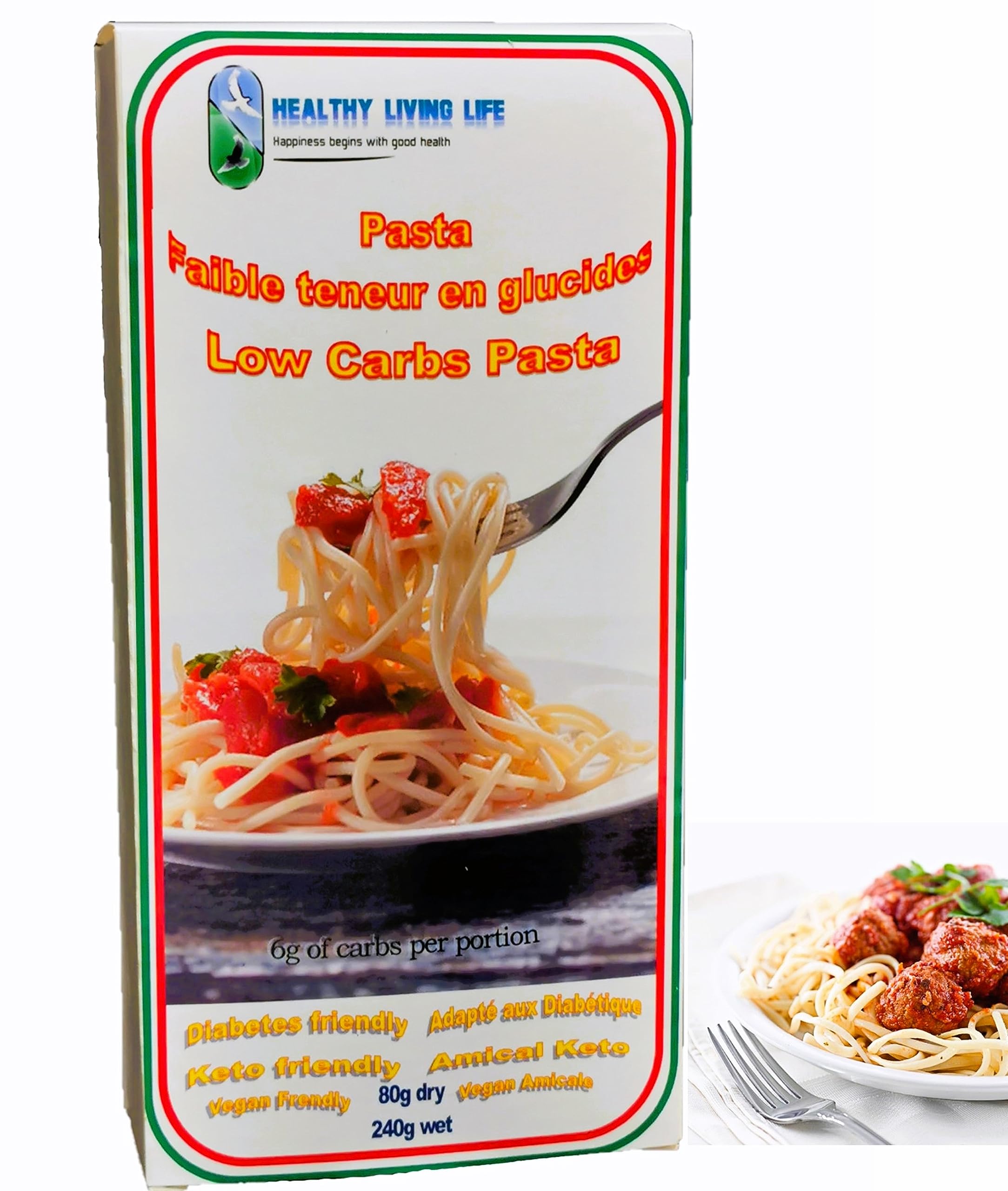 Healthy Living Life Pasta-Spaghetti- Low CARB (5g Net) Keto-Friendly-Diabetes Friendly-Gluten Free Healthy-Organic High Fiber-No Sugar Delicious