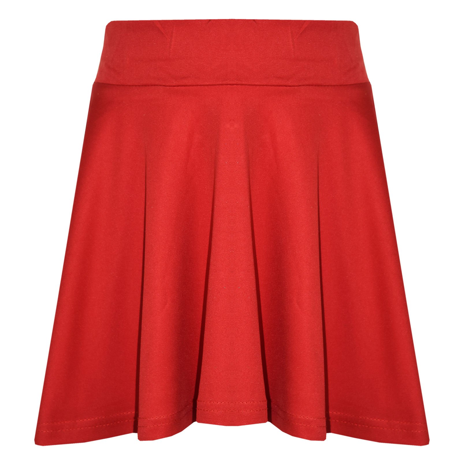 A2z 4 Kids Girls Red Plain Skater Skirt Camouflage For School Trendy Soft Feel - Plain Skater Skirt 13