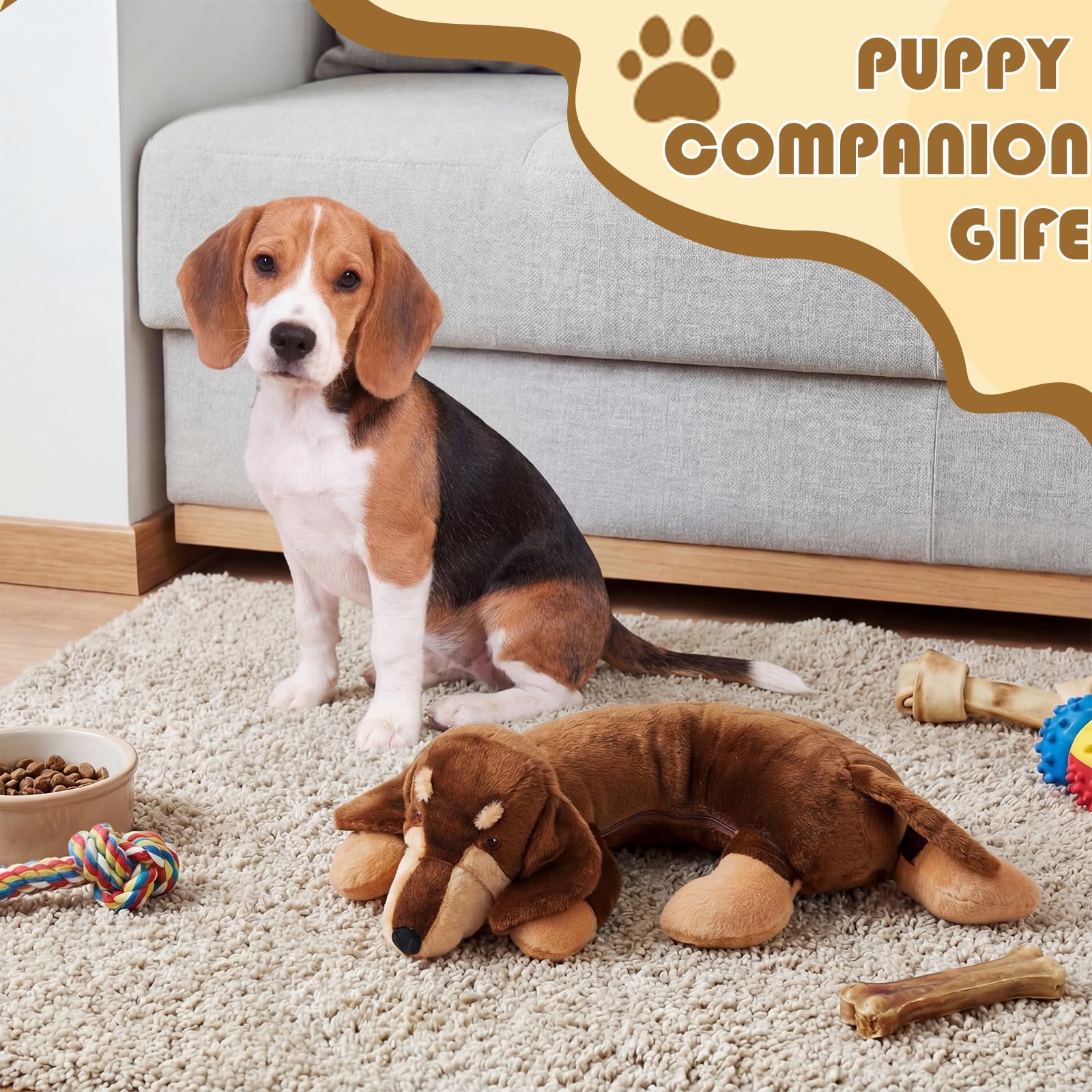 Soulchen Heartbeat Jouet en peluche pour soulager l'anxiété et soulager l'anxiété – Jouet confortable pour chiots – Aide au sommeil pour dressage de cage et de chenil – Compagnon douillet qui aide à