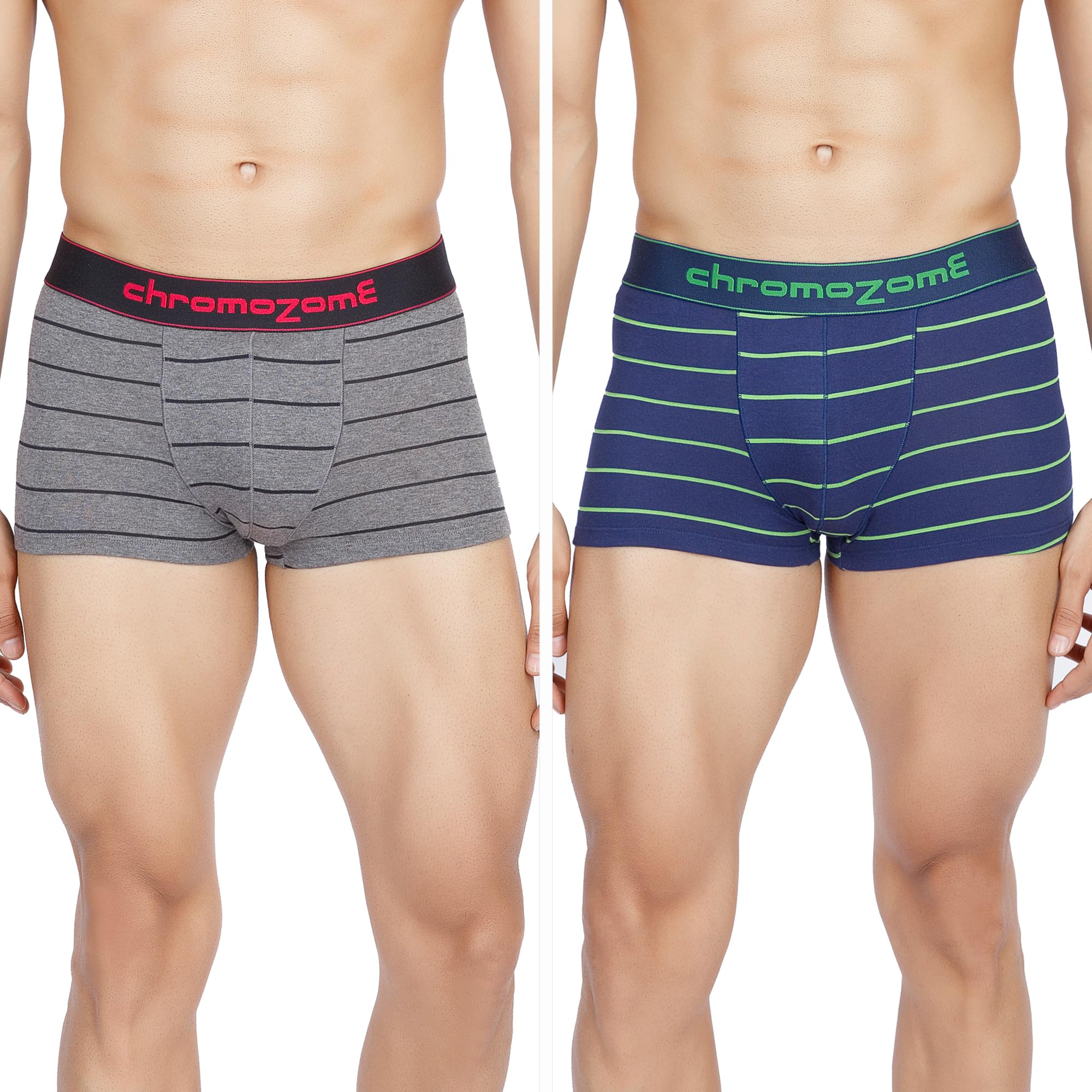 ChromozomeMens Cotton-Stretch Striper Trunks (Pack of 2)