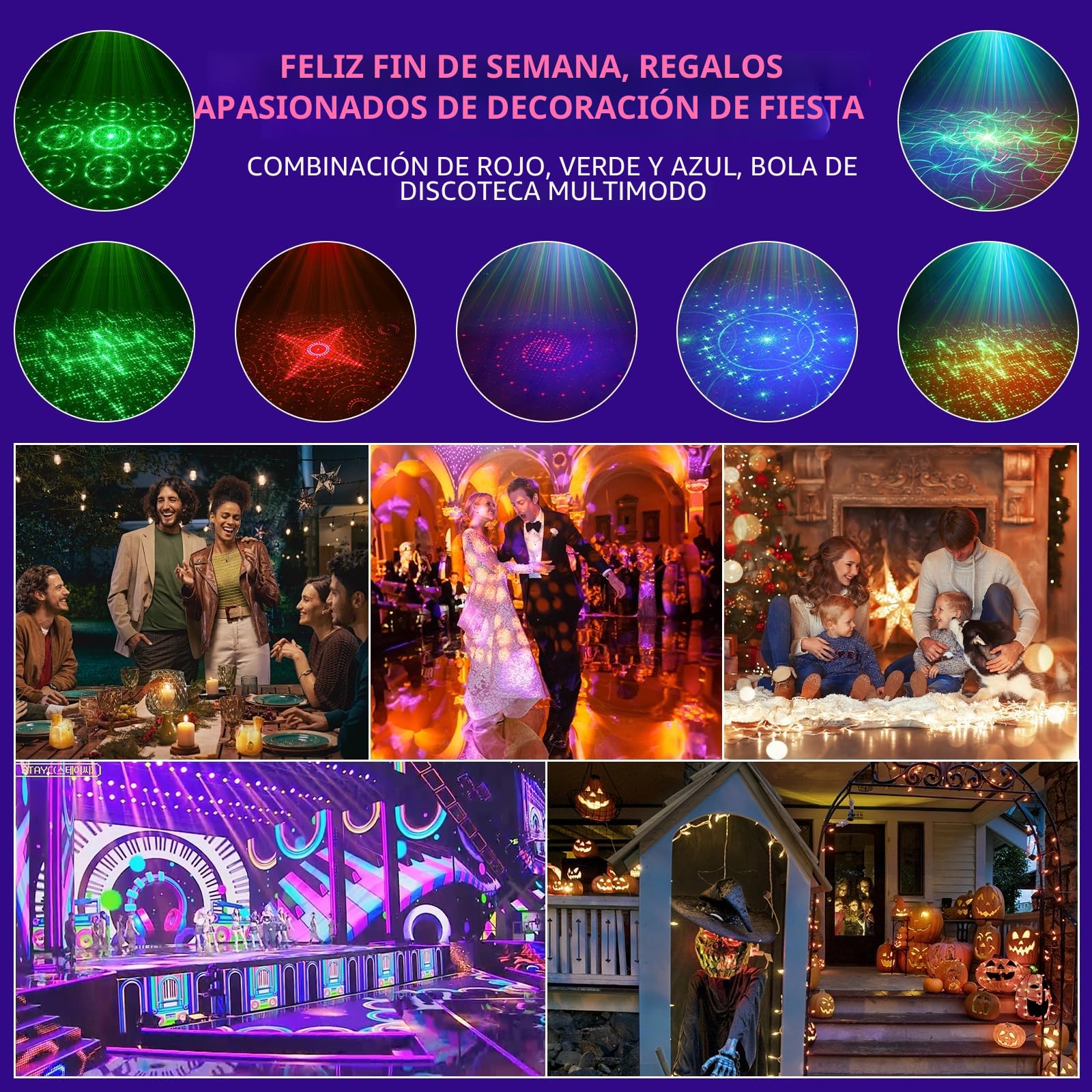 Bola de discoteca inalámbrica para fiestas, 4500 mAh, batería controlada por música, luz de discoteca, luz de fiesta, 60 patrones diferentes, efecto estroboscópico (Negro puro, Negro)