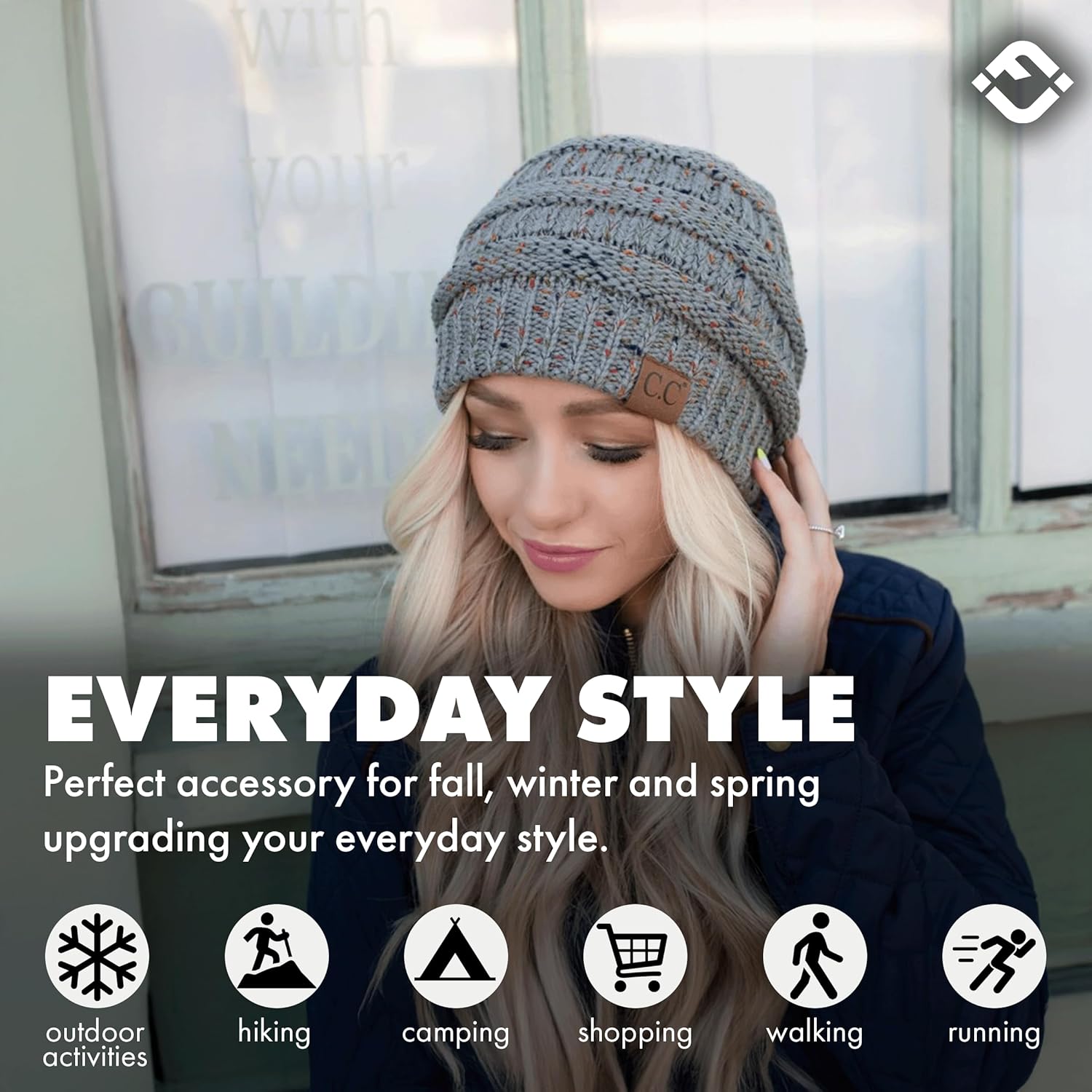 Funky Junque Exclusives Warm Winter Beanie for Women – Slouchy Knit Skull Cap, Soft Cozy Unisex Mens Beanies for Cold Weather - Image 4