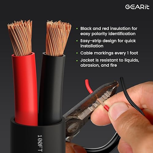 Miniatura 2 de GearIT Pro Serie 14 AWG - Cable de altavoz OFC de calibre 14 AWG CL3, (100 pies  30.48 metros negro) Cobre sin oxígeno UL, clasificado CL3 para