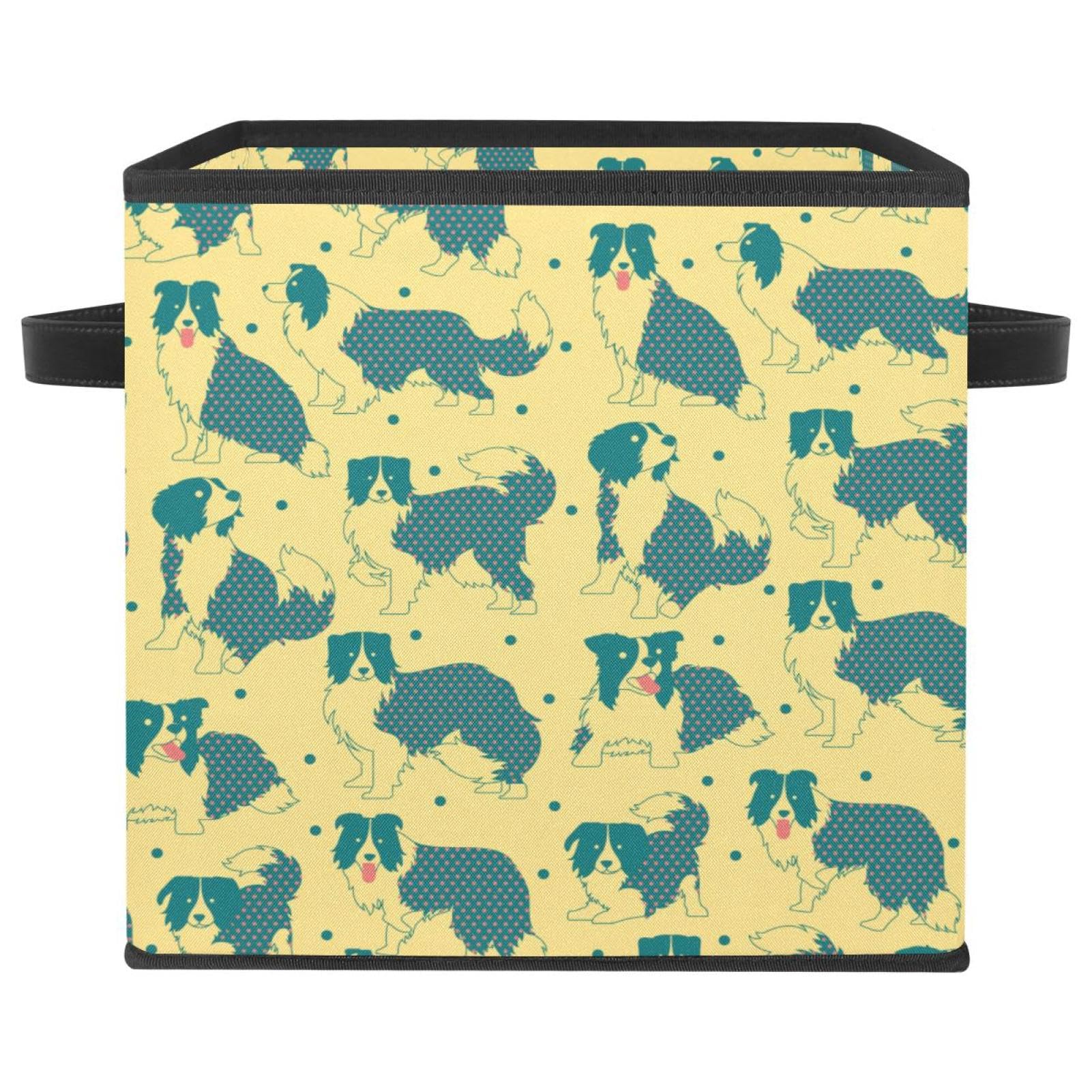Panier de rangement jouets et vêtements Border Collie pour chambre d'enfant
