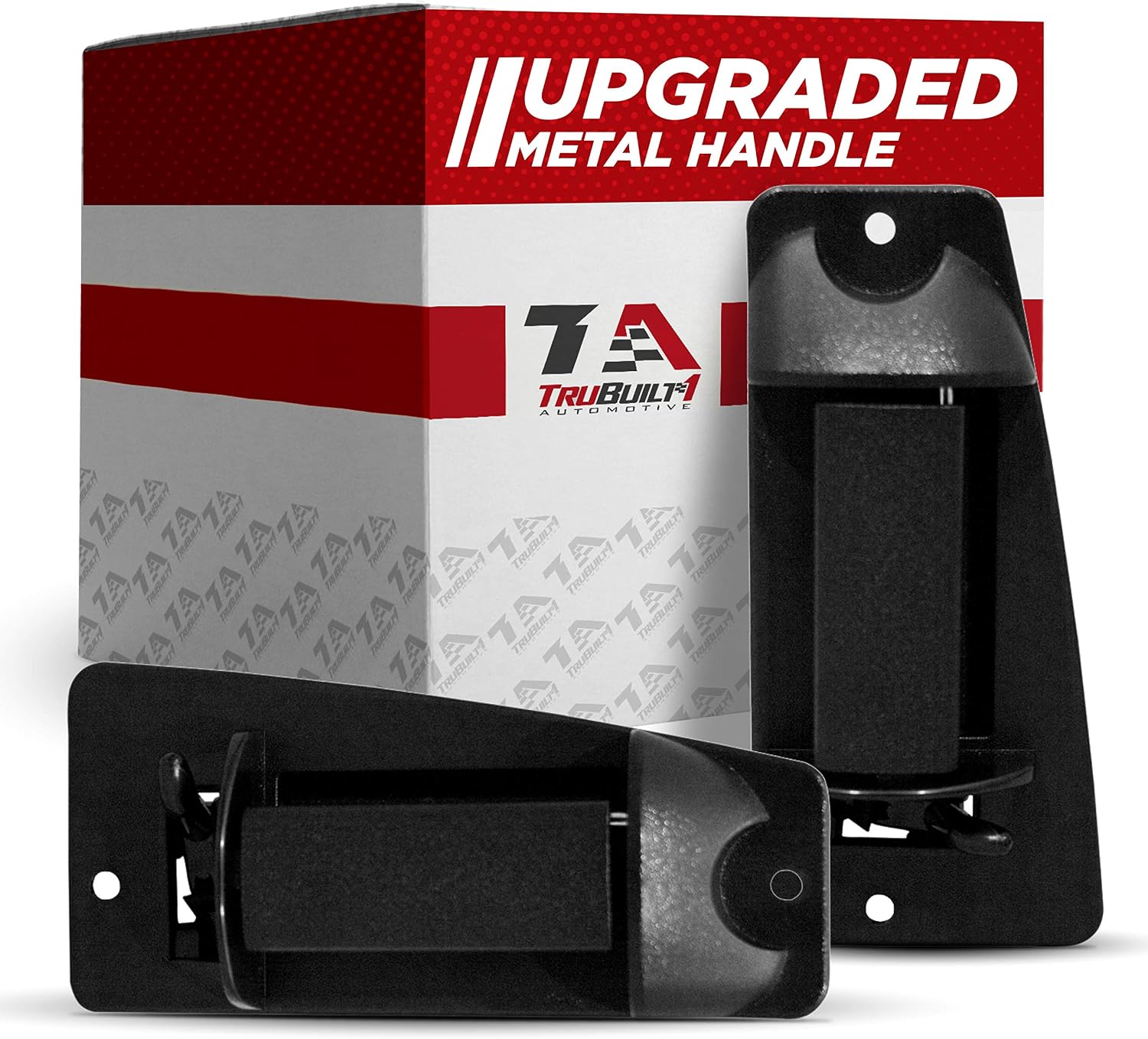 T1A Black Textured Metal Upgraded Exterior Rear Left Driver and Right Passgenger Side Extended Cab Door Handle Pair Replacements for 1999-2007 Chevy Silverado and GMC Sierra T1A 15758172 15758171