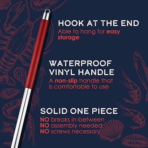 Miniatura 3 de CONCORD Agitador de cuchara de jambalaya de una pieza de cangrejo de cangrejo de río de acero inoxidable. Ideal para mariscos, langostas, cangrejos,