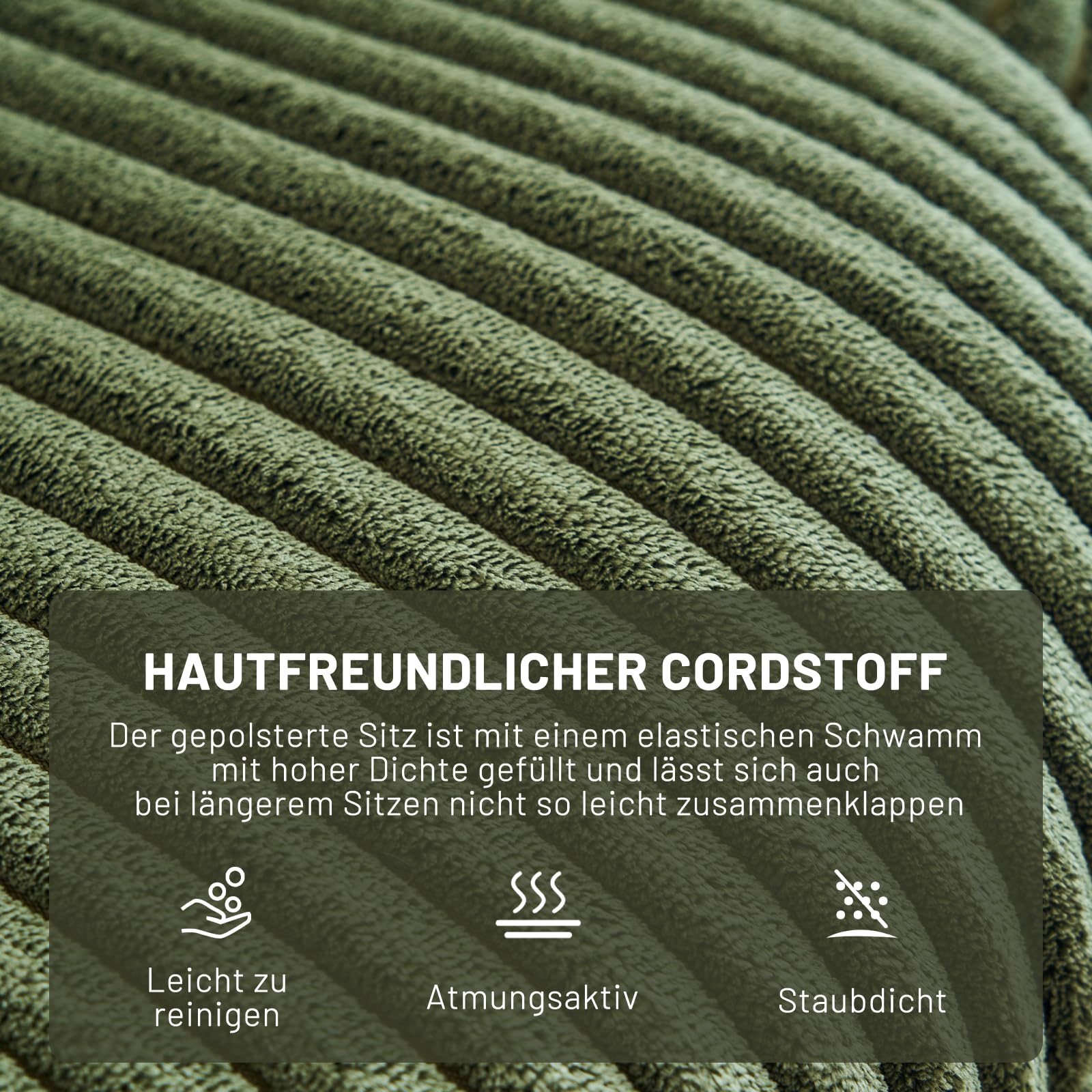 Loungesessel Sessel Wohnzimmer 360°Drehbar, Ohrensessel Armlehnstuhl Polsterstuhl mit dickem Abnehmbares Wurfkissen, Lesesessel Relaxsessel für Wohnzimmer Schlafzimmer Büro, Grün