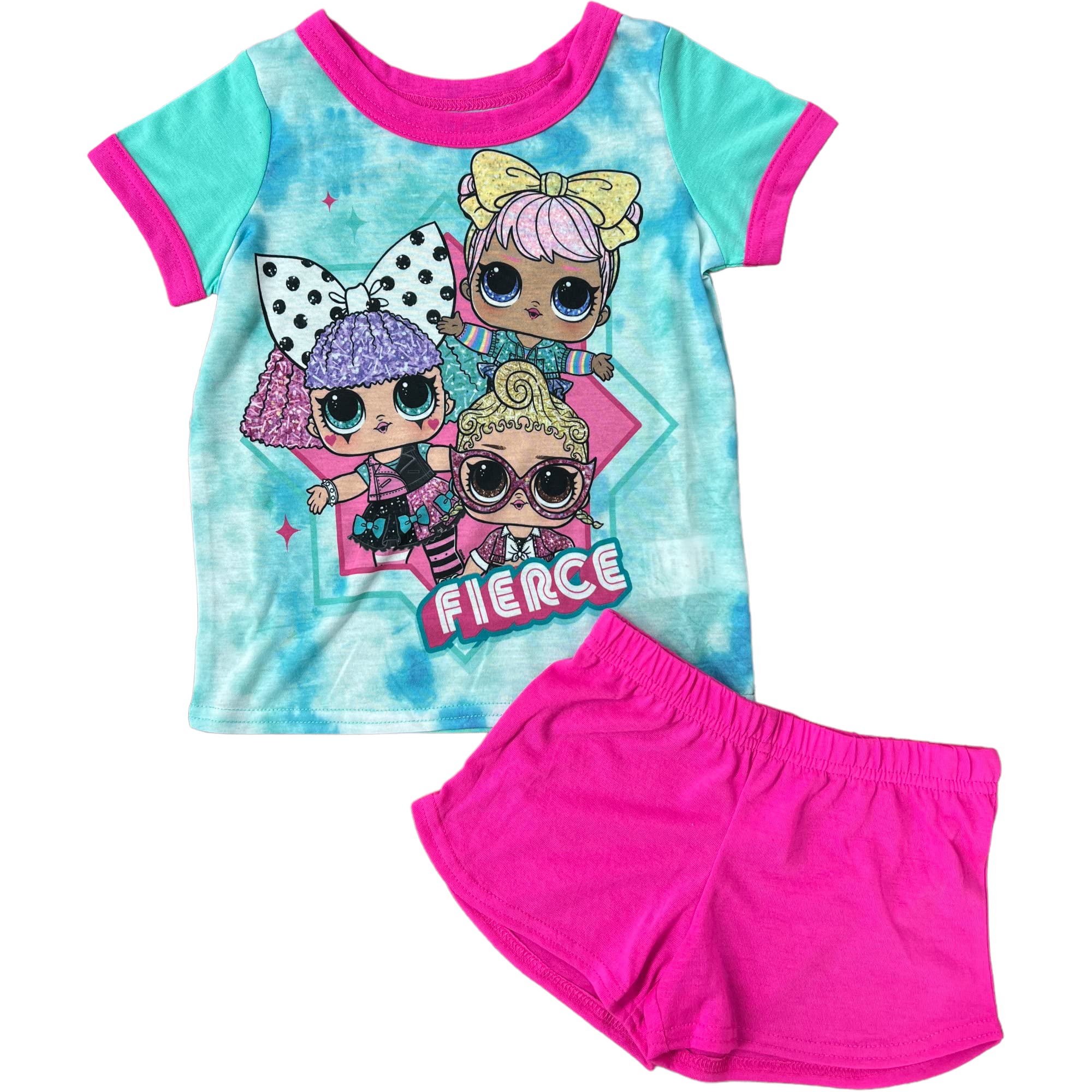 L.O.L. Surprise! Girls 2 Piece Pajama Set, Short Sleeve Shirt and Shorts Set