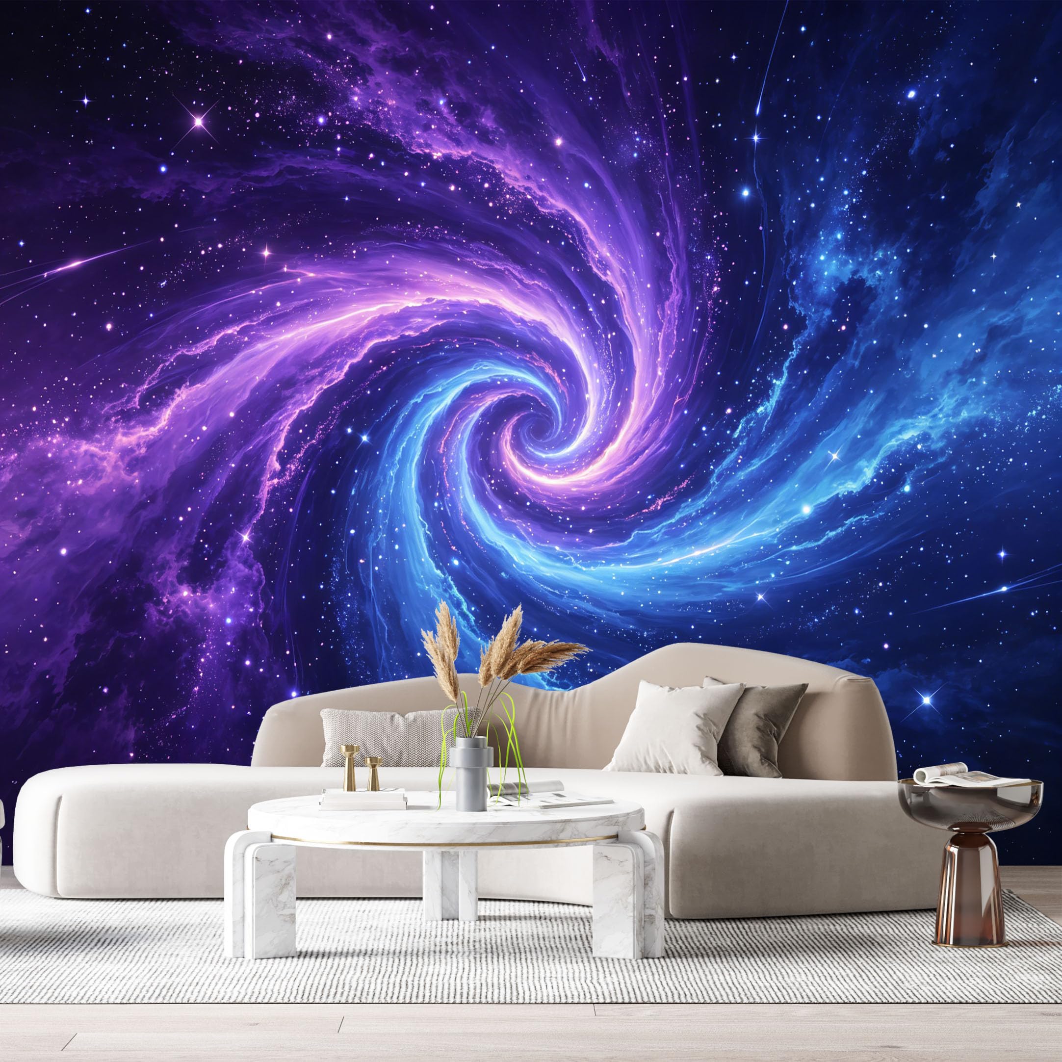 Custom Size Wall Murals Cosmic Galaxy Spiral Abstract Space Nebula Stars Deep Universe SelfAdhesive Wall Fabric Removable Large Wallpaper for Photo Living Room