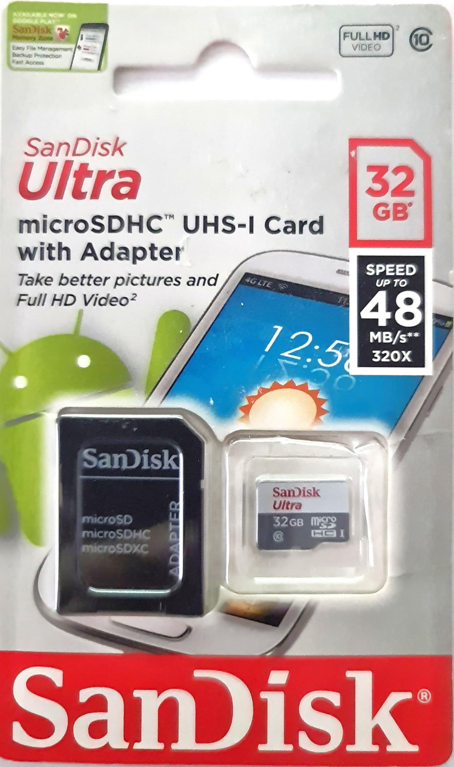 SanDisk SDSQUNB-032G-GN3MA Micro SDHC Ultra Class 10 UHS-I microSDHC class_10, Grey & White, 14 price in UAE | Amazon UAE