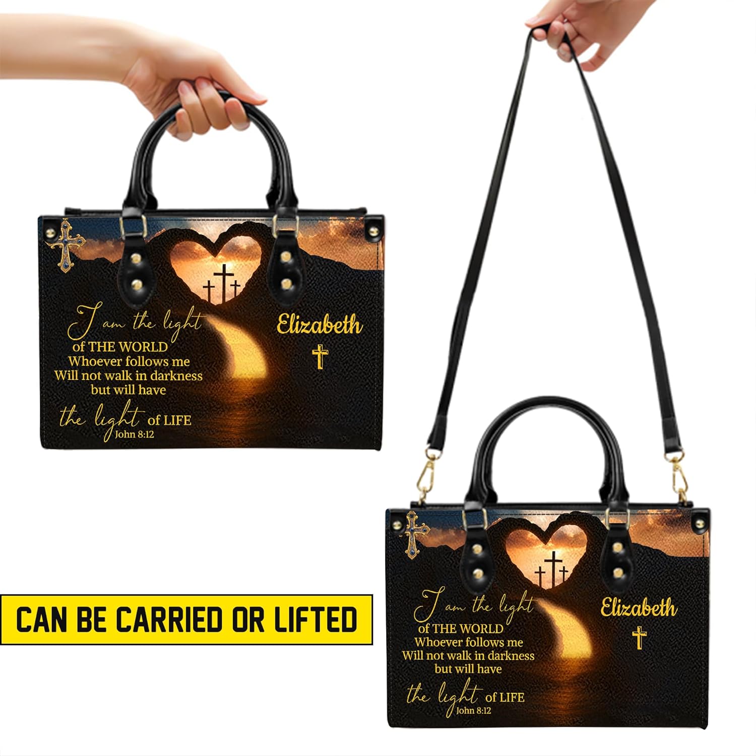 Personalized Christian Leather Handbag For Women, Bible Purse, Religious Bags Christian Gift For Women Her, Jesus Bag - Image 3