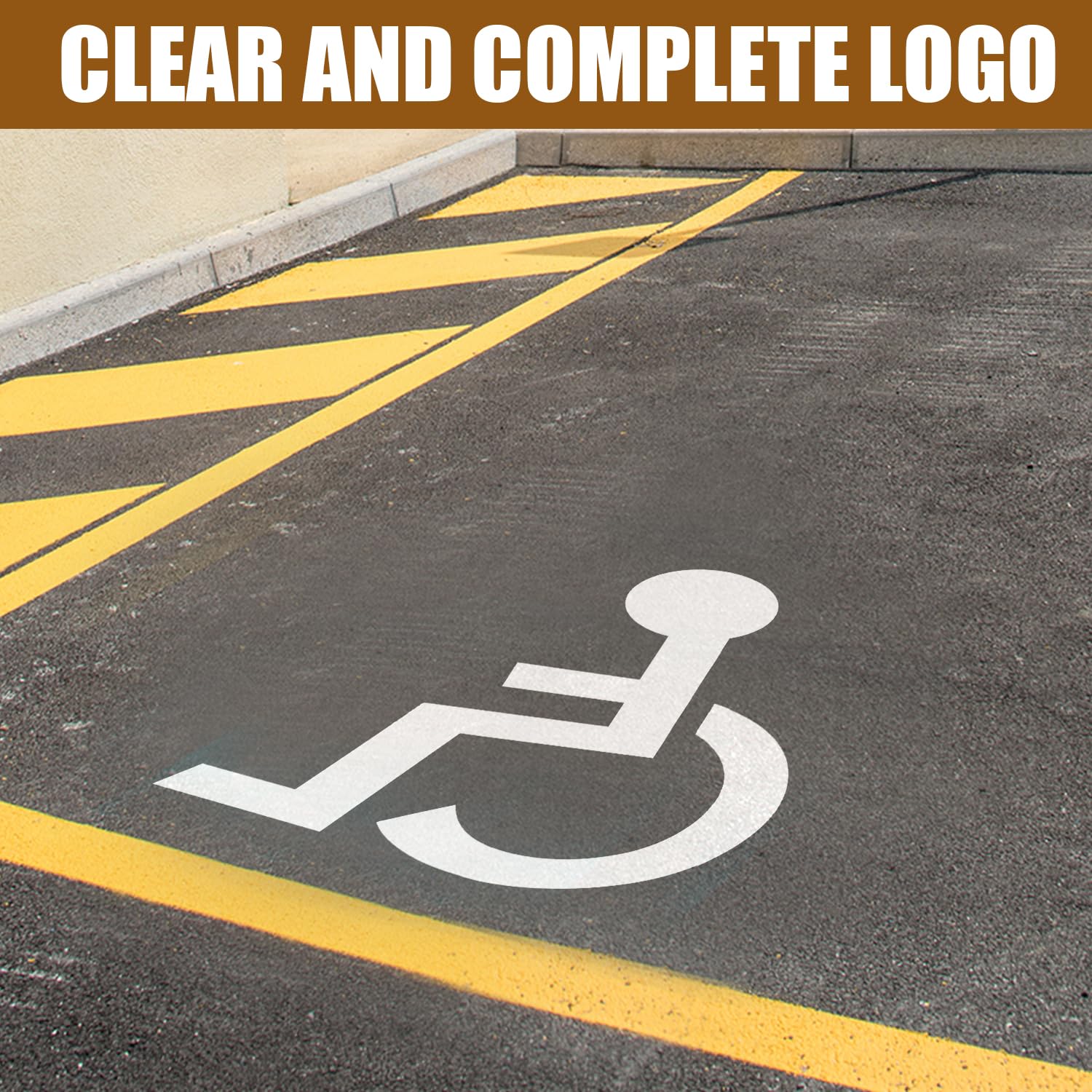 Pochoir pour Handicap pour Stationnement, 80x64cm Pochoir de Stationnement Réutilisable Panneaux pour Handicapés pour Parking Pochoirs de Trottoir pour Peinture