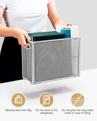 Miniatura 6 de Oterri Organizador de archivos colgante, organizador de archivos de metal, organizador de archivos de escritorio portátil para carpetas de tamaño