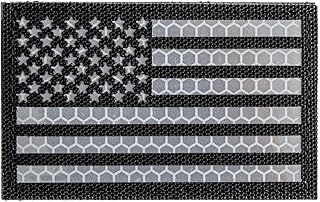 Reflective Tactical Patches of USA American Flag, with Hook and Loop for Backpacks Caps Hats Jackets Pants, Military Army Uniform Morale Emblems, Size 3x2 Inches
