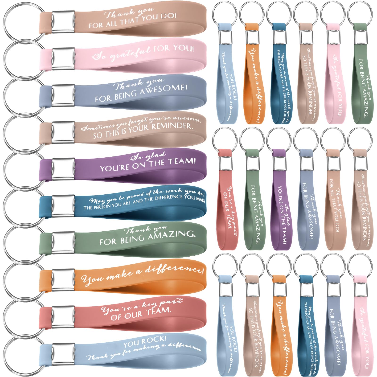 Nosiny30 Pcs Thank You Keychain Gift Bulk for Employee Christmas Inspirational Appreciation for Coworker Team Staff Office