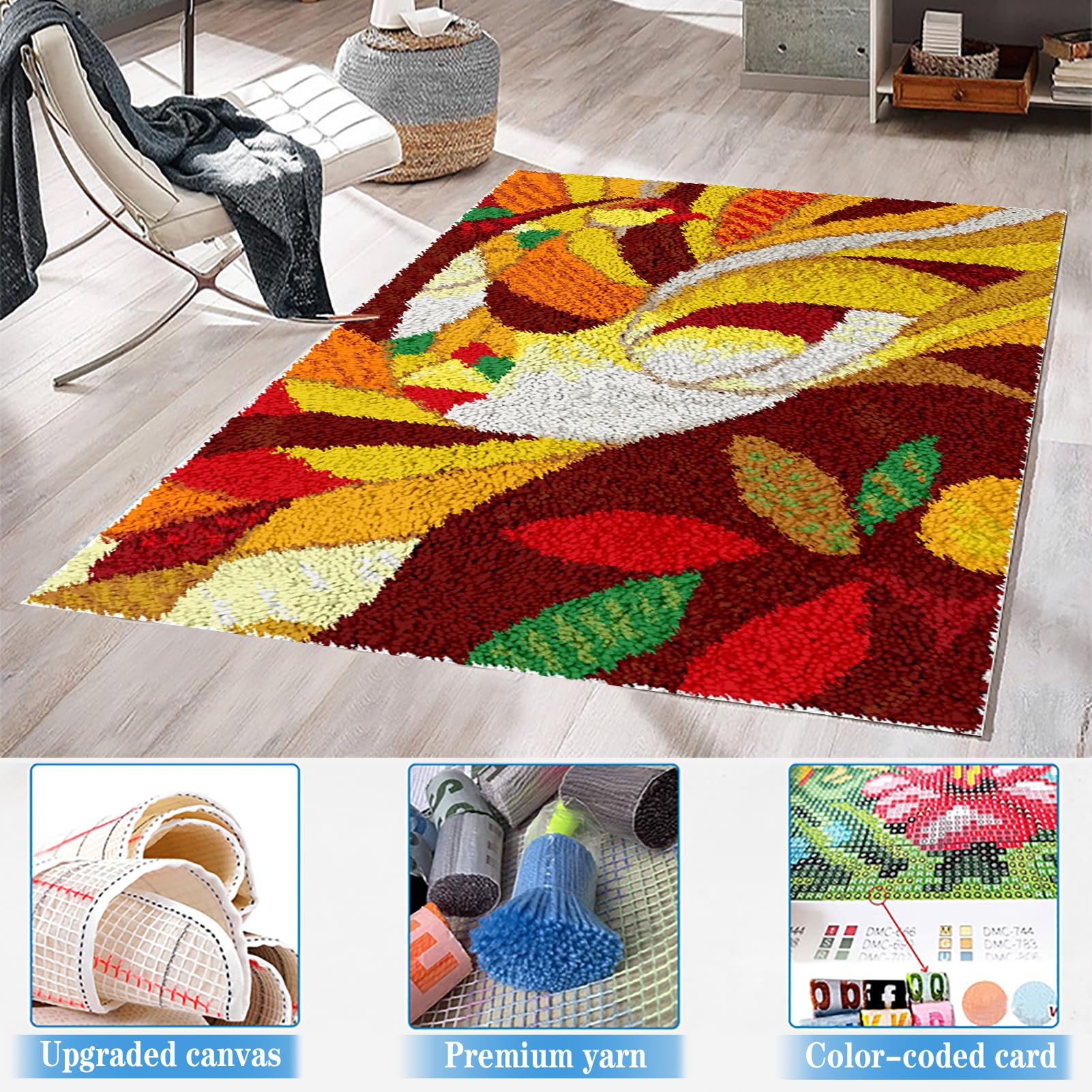 40 x 70 cm, zestaw do samodzielnego wiązania, zestaw do samodzielnego wiązania, zestaw do haftu krzyżykowego, zestaw z narzędziami, zestaw do samodzielnego wykonania dywanów, zestaw do majsterkowania
