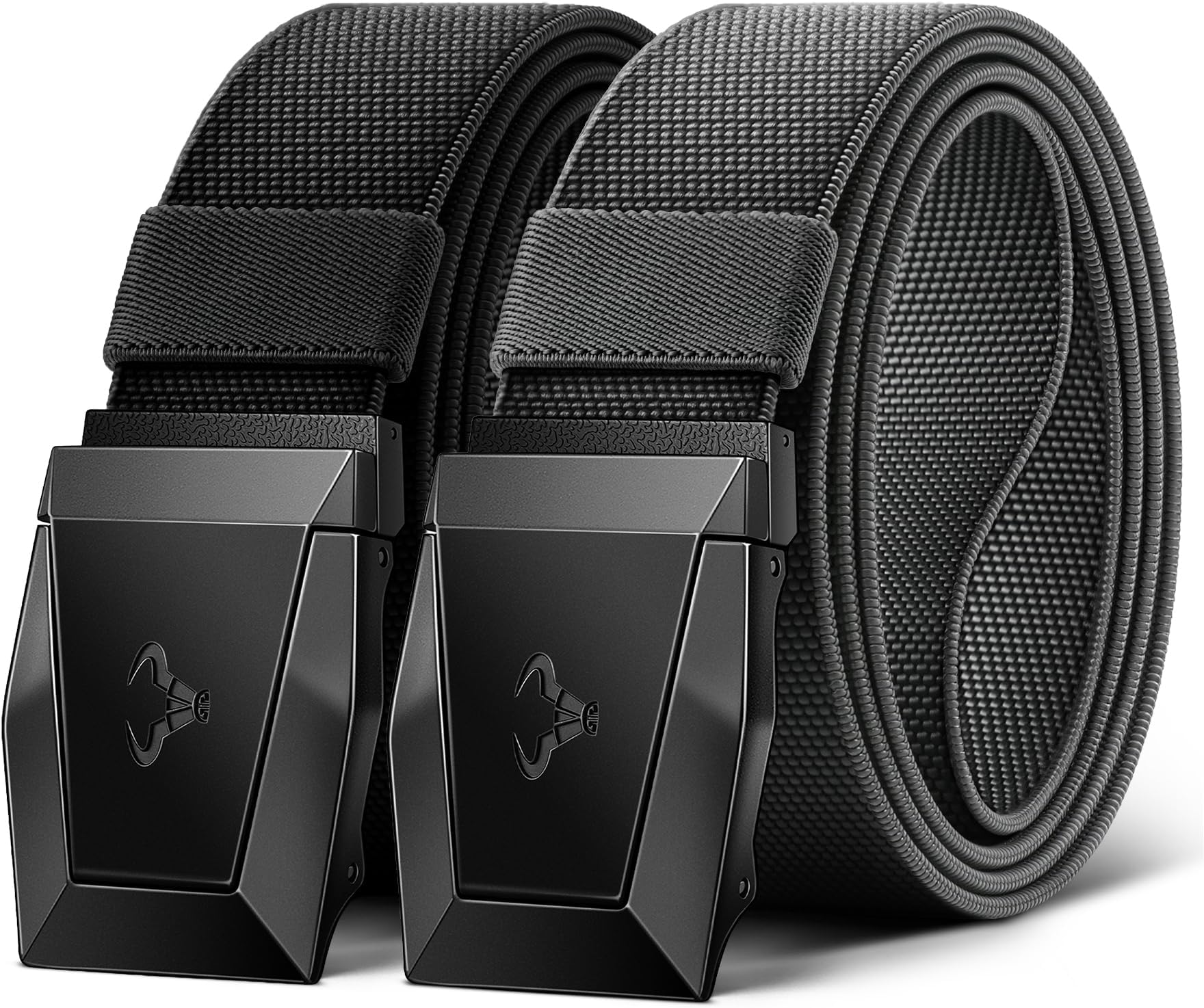 Men Belt 2 Pack,Nylon Web Holster Belt Stretch for Gift Men Outdoor Work Sports Hunting Hiking,Quick Release