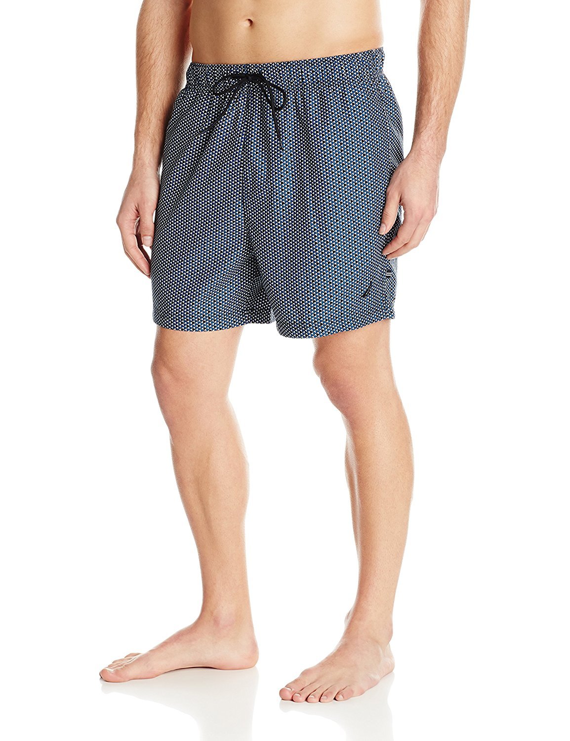 Nautica Men's Quick Dry Micro Arrow Print Swim Trunk, True Black, X-Large